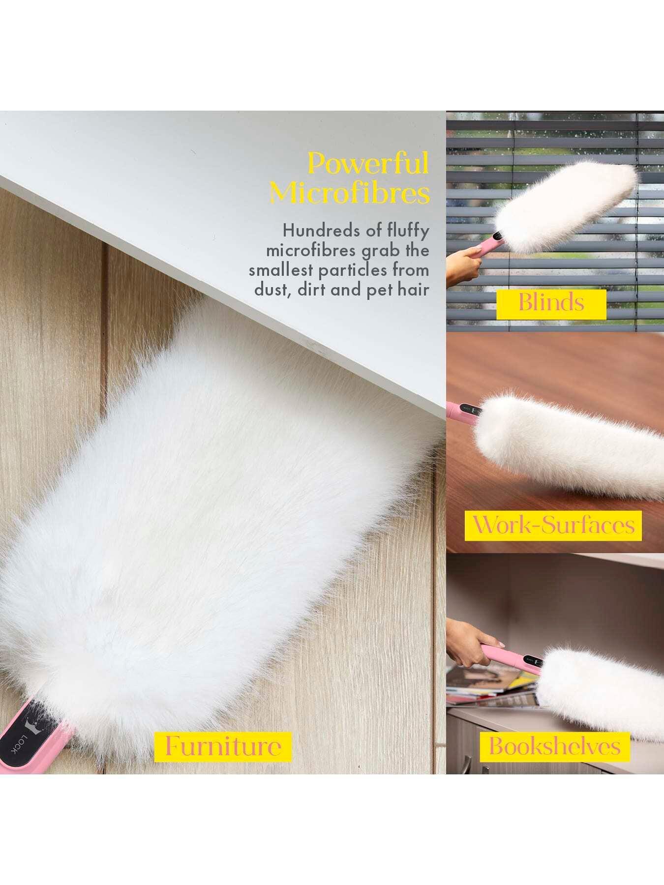 Image 3 of 6 of Swan Lynsey&nbsp;2-in-1 Microfiber Duster with Hanging Loop -&nbsp;Pink