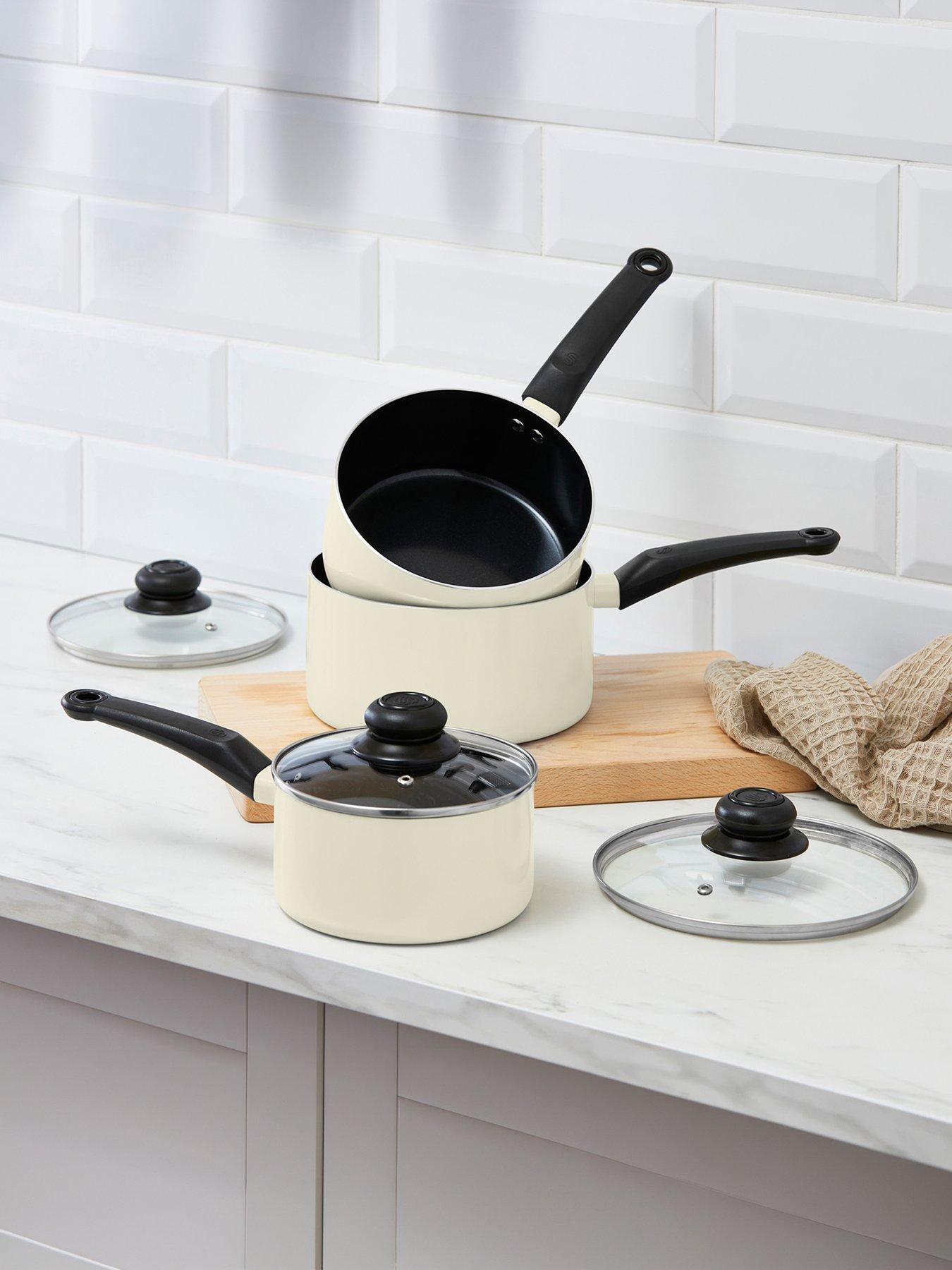 Swan Townhouse 3 Piece Saucepan Set