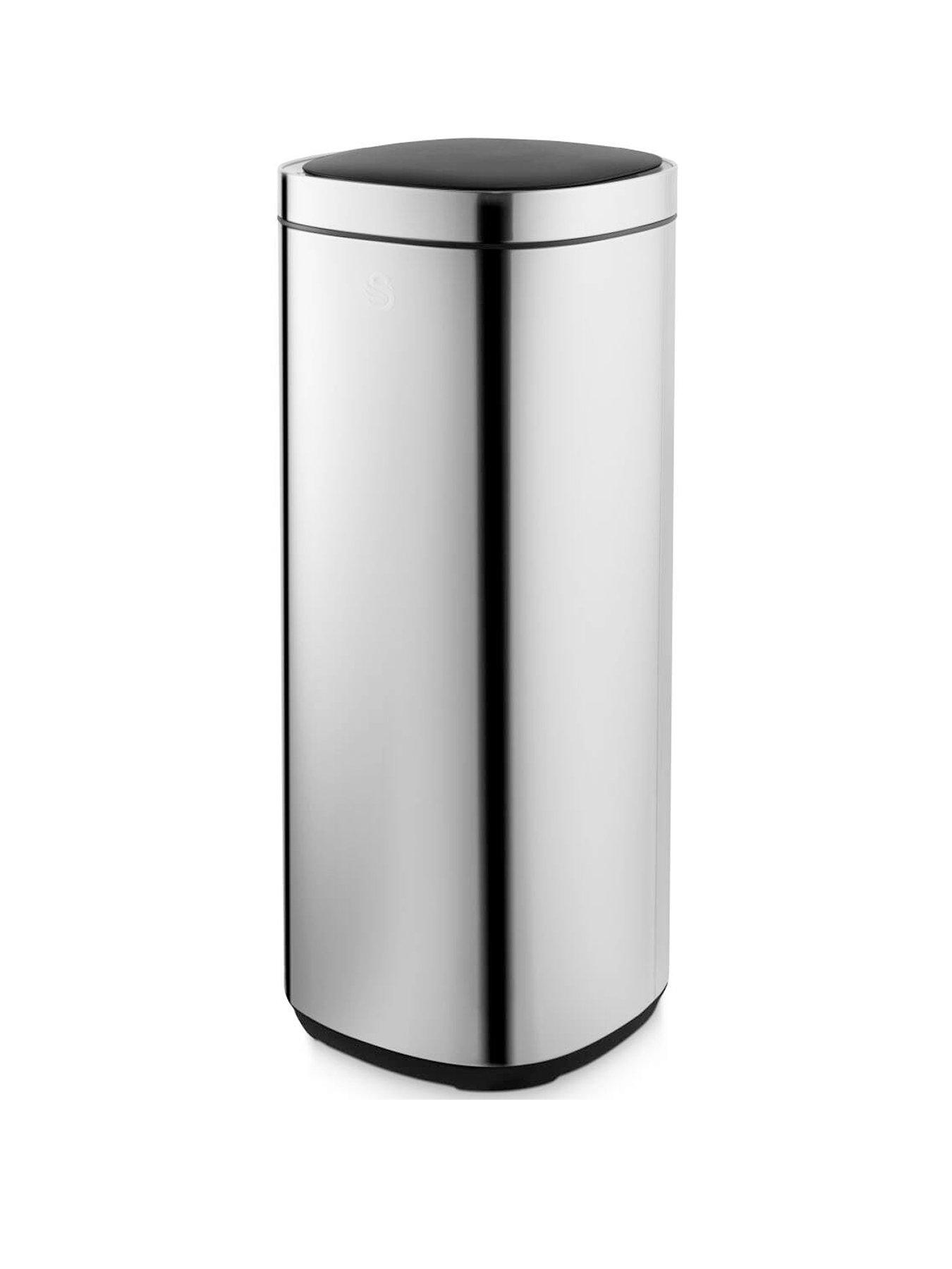 Swan 50L Sensor Bin with Odour Control, Stainless Steel
