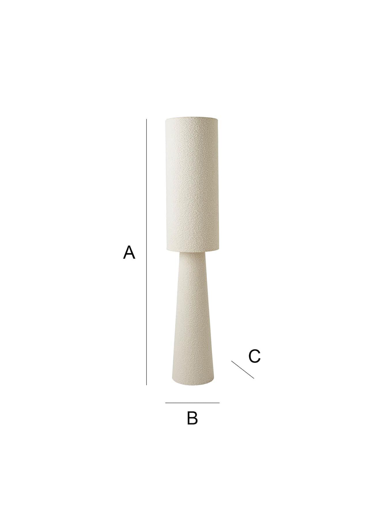 Image 7 of 7 of ValueLights Ash Cream Boucle Midi Floor Lamp