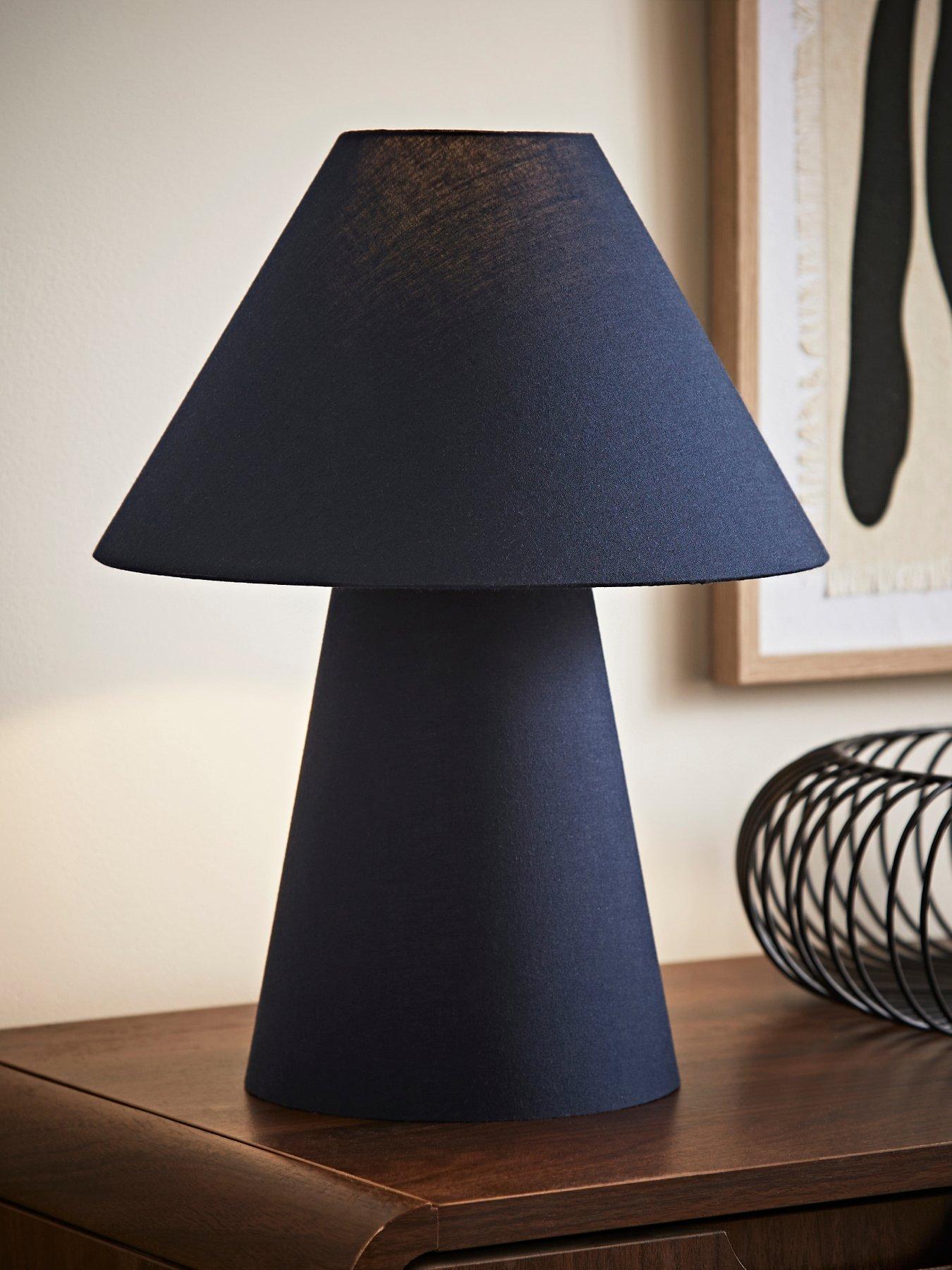 ValueLights Freddie Navy Tapered Shade Table Lamp