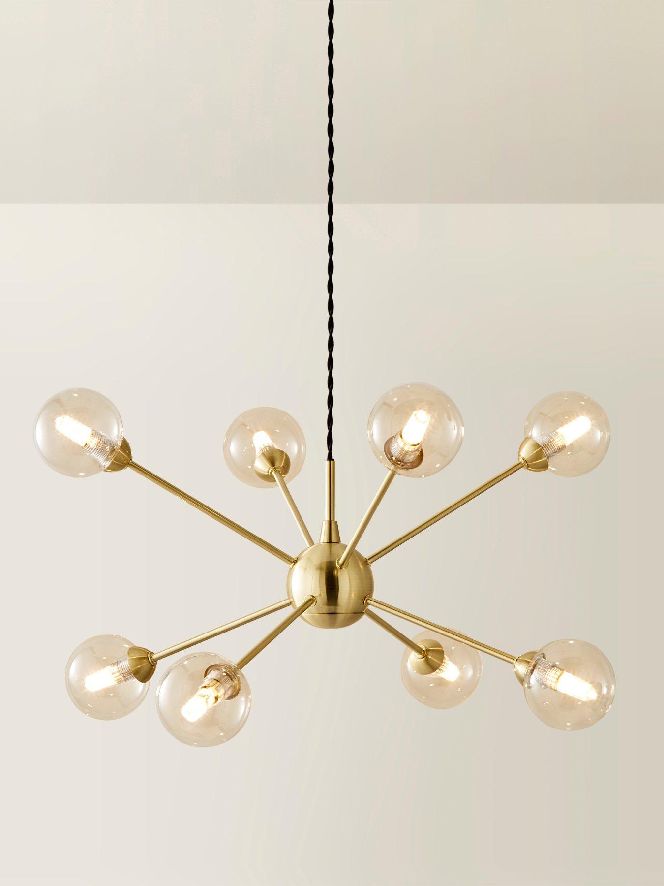 ValueLights Sputnik Gold 8 Way Glass Globe Pendant Ceiling Light | Very ...