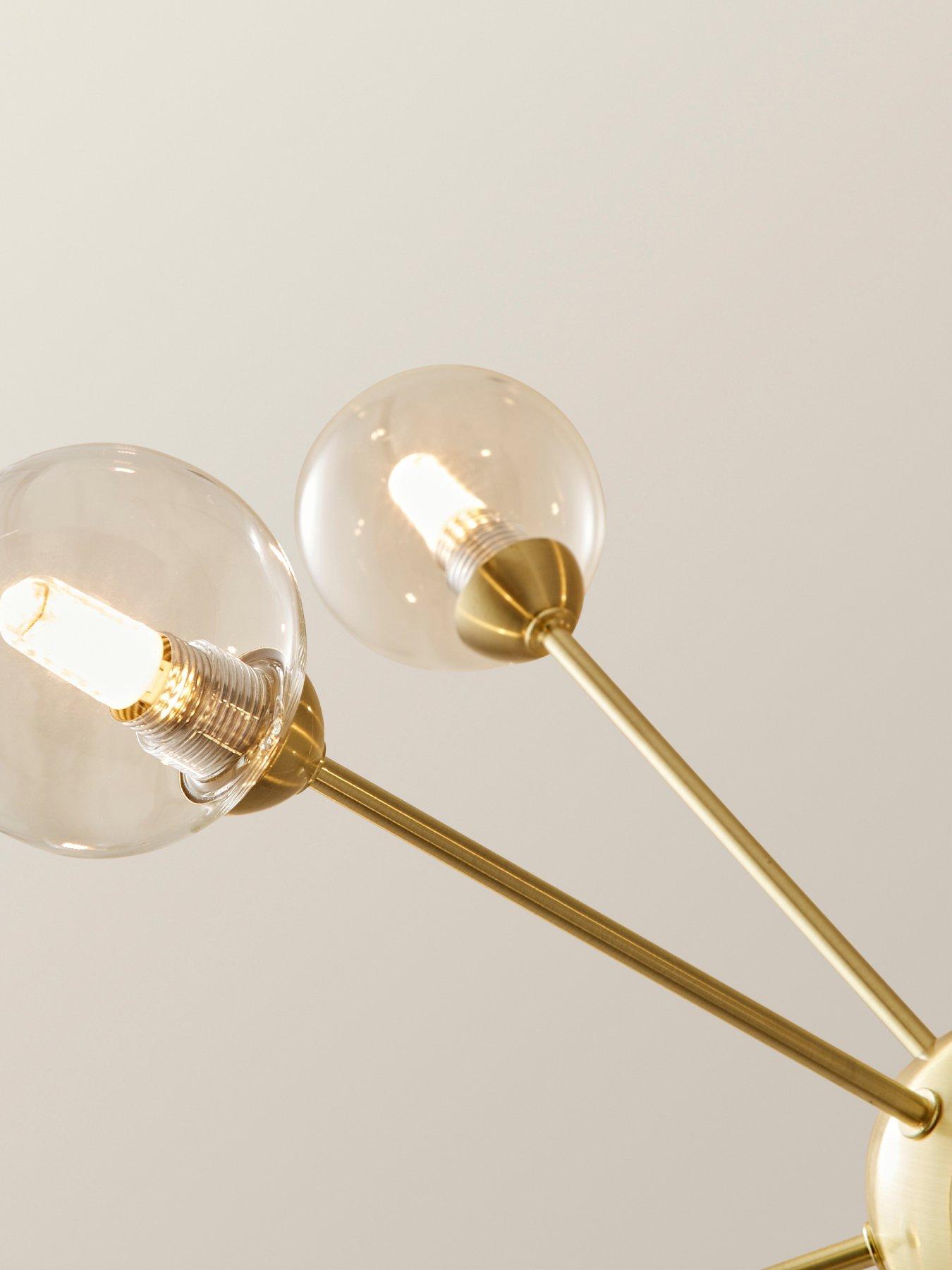 ValueLights Sputnik Gold 8 Way Glass Globe Pendant Ceiling Light | Very ...