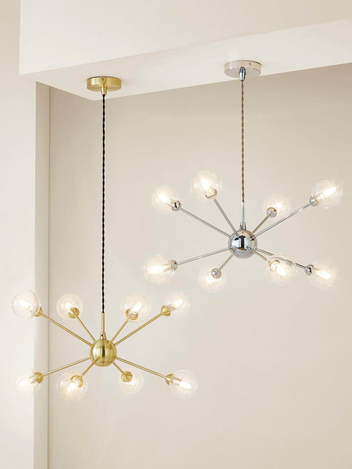ValueLights Sputnik Gold 8 Way Glass Globe Pendant Ceiling Light | Very ...