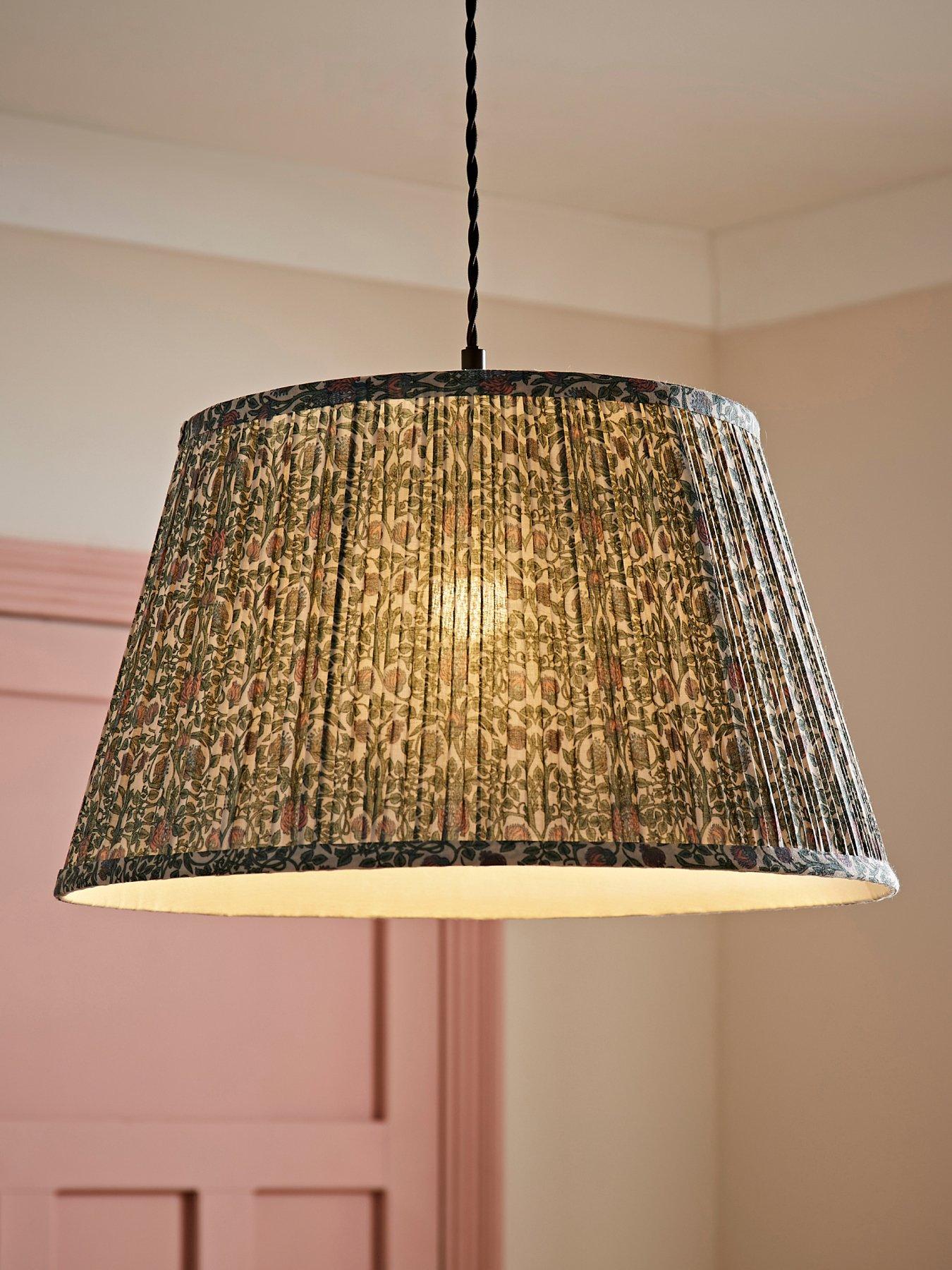 ValueLights Abel Large Pleated Tapered Floral Easy Fit Ceiling Pendant Light Lamp Shade