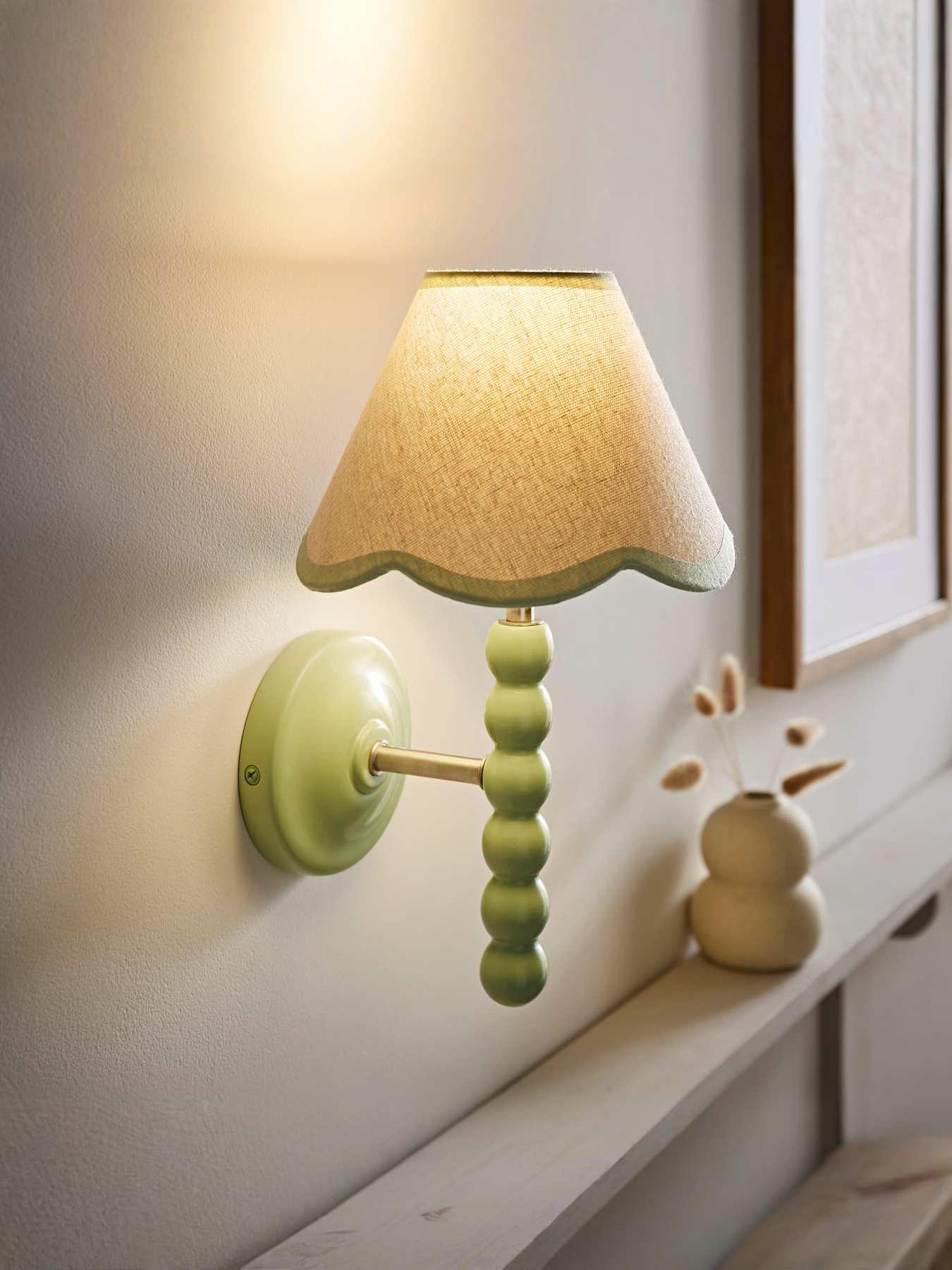 valuelights-bobbins-sage-green-bobble-wall-light-and-linen-green-trim-lamp-shade
