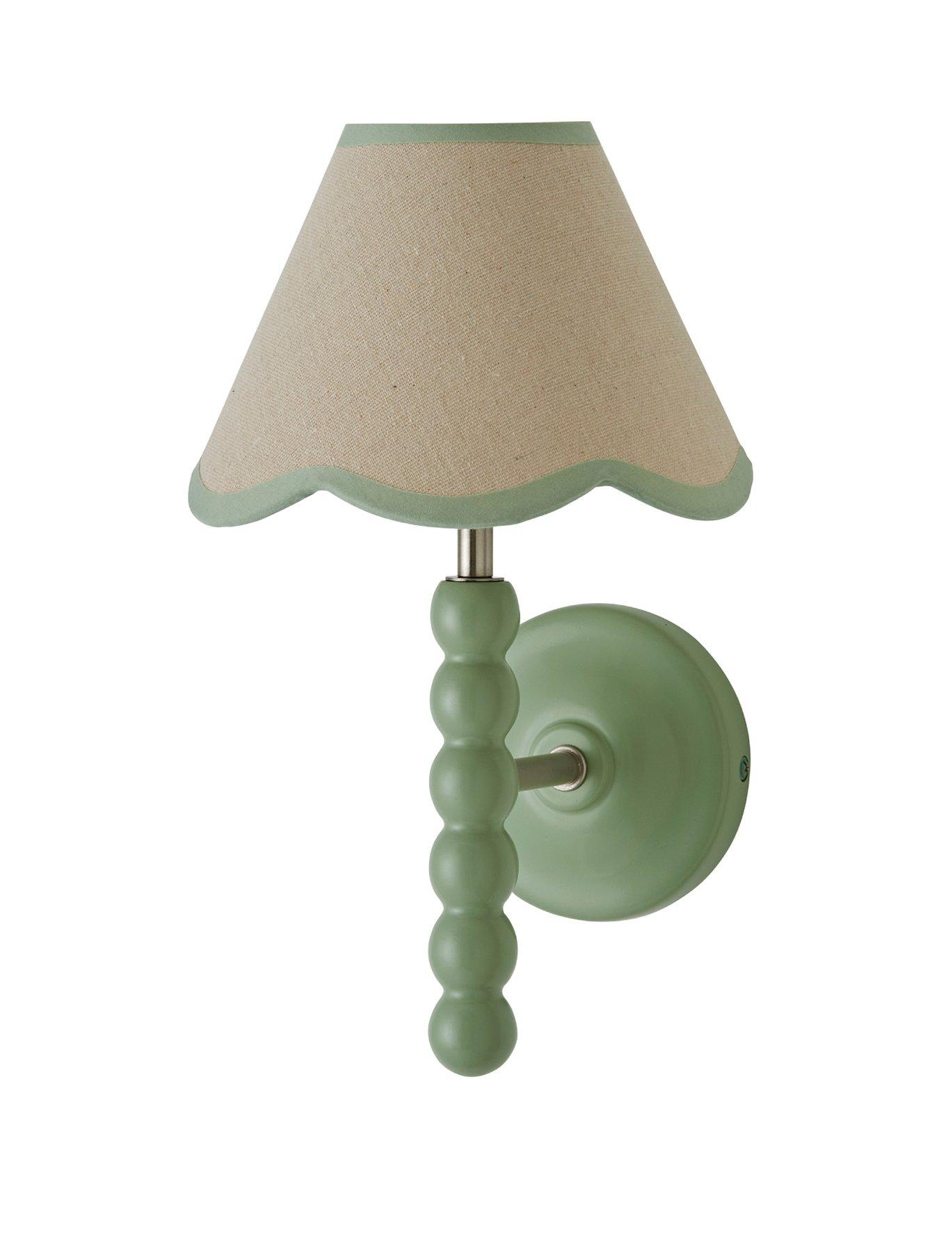 valuelights-bobbins-sage-green-bobble-wall-light-and-linen-green-trim-lamp-shadestillFront