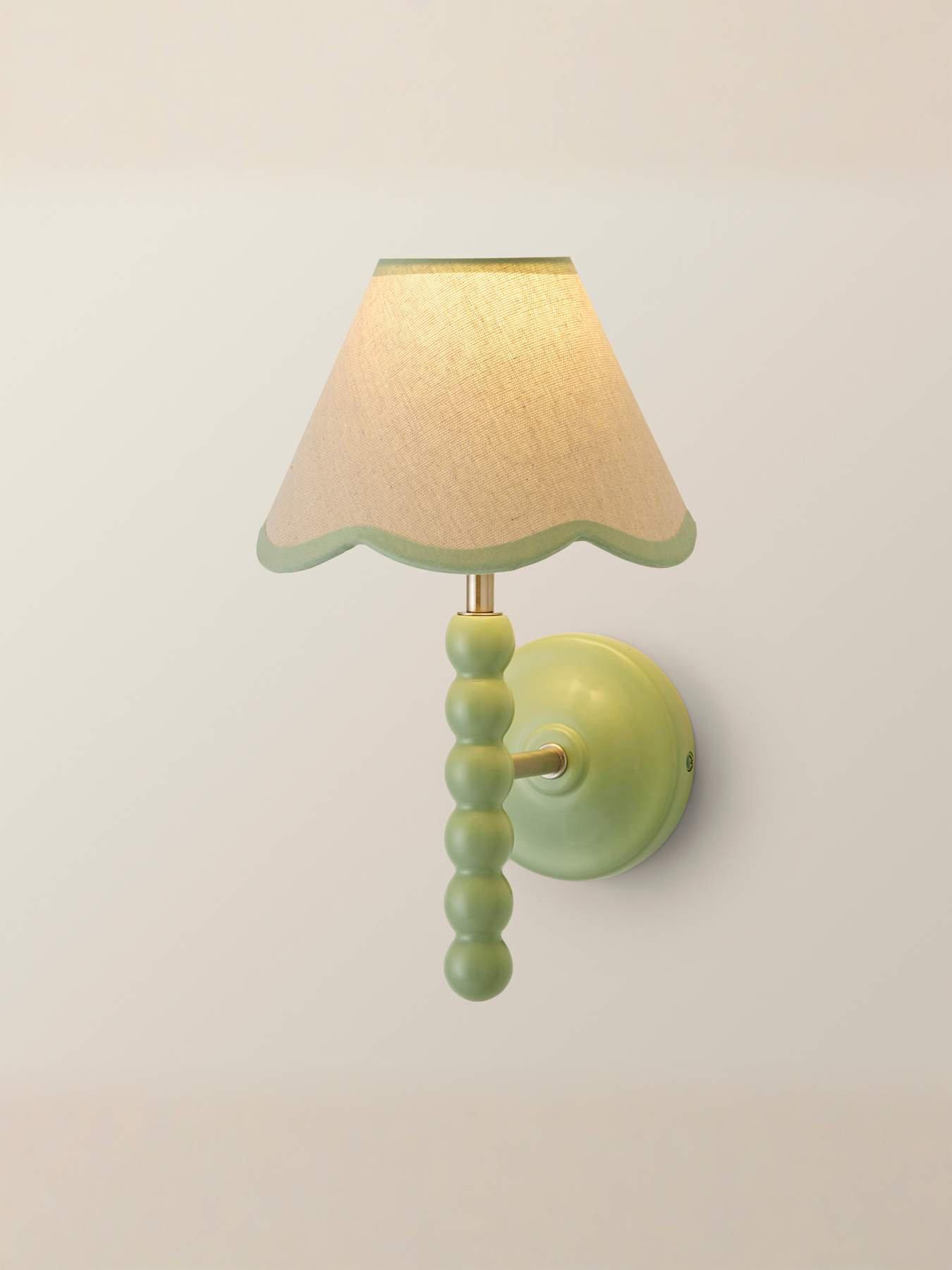 valuelights-bobbins-sage-green-bobble-wall-light-and-linen-green-trim-lamp-shadeoutfit