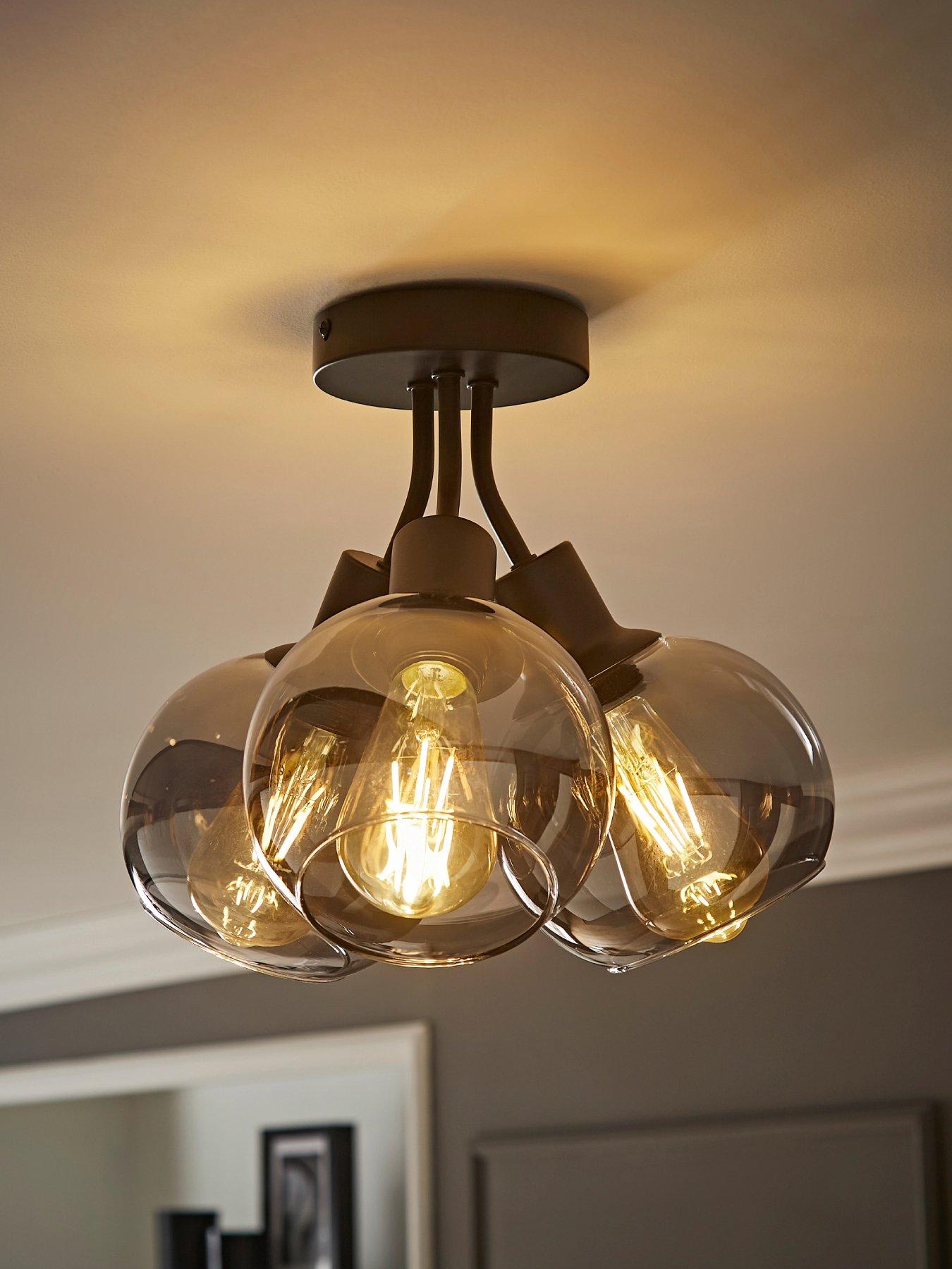 ValueLights Bellamy Matte Black Bubble Cluster Flush Ceiling Light