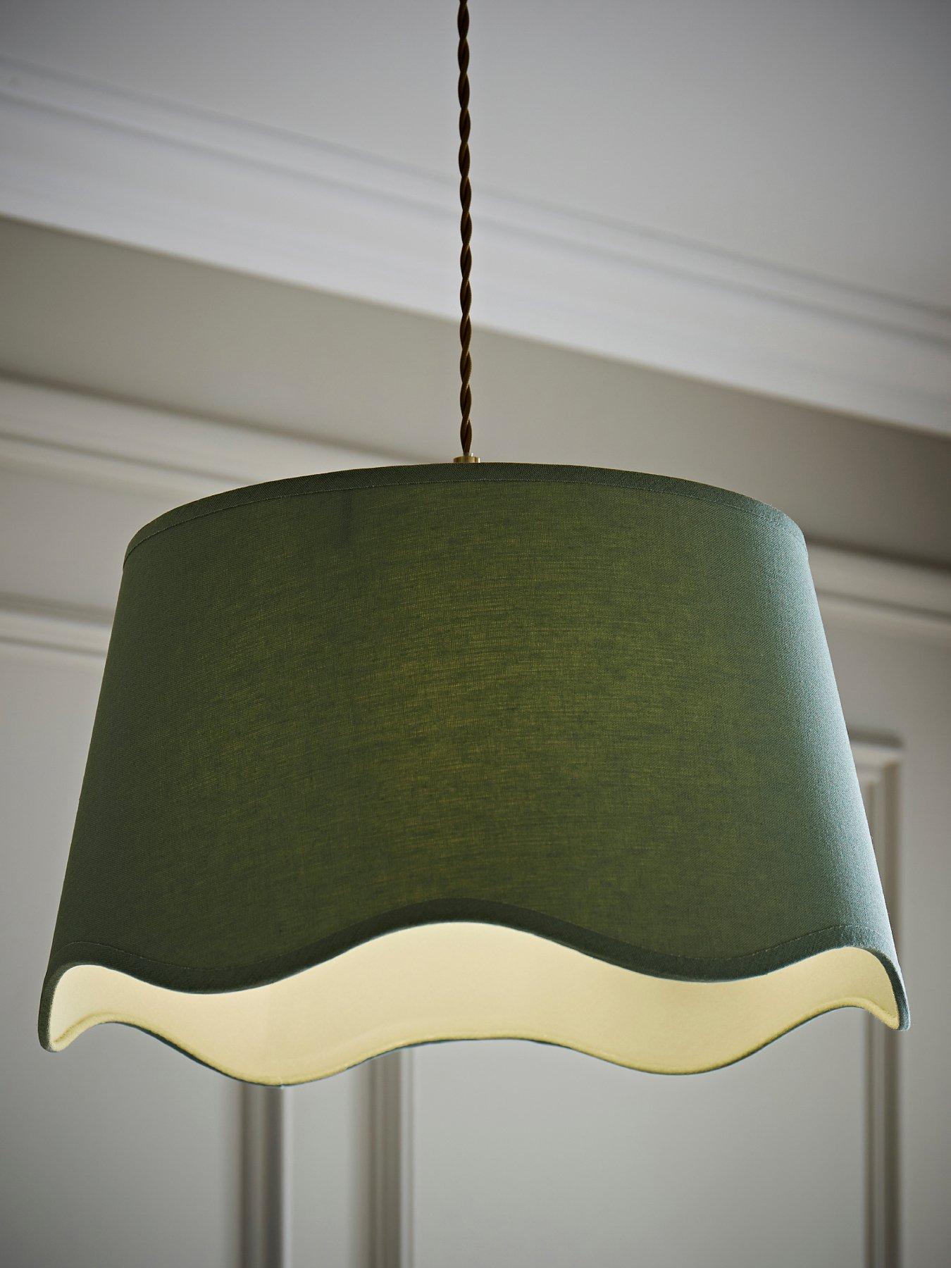 valuelights-mabel-sage-green-linen-large-30cm-scallop-edge-with-trim-ceiling-light-lamp-shade