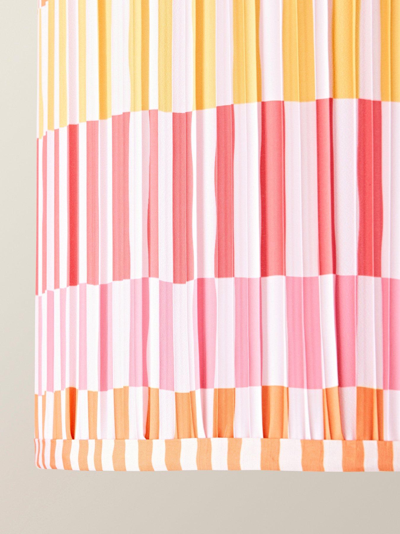 valuelights-rae-large-pleated-stripe-multicolour-drum-easy-fit-ceiling-light-lamp-shadedetail