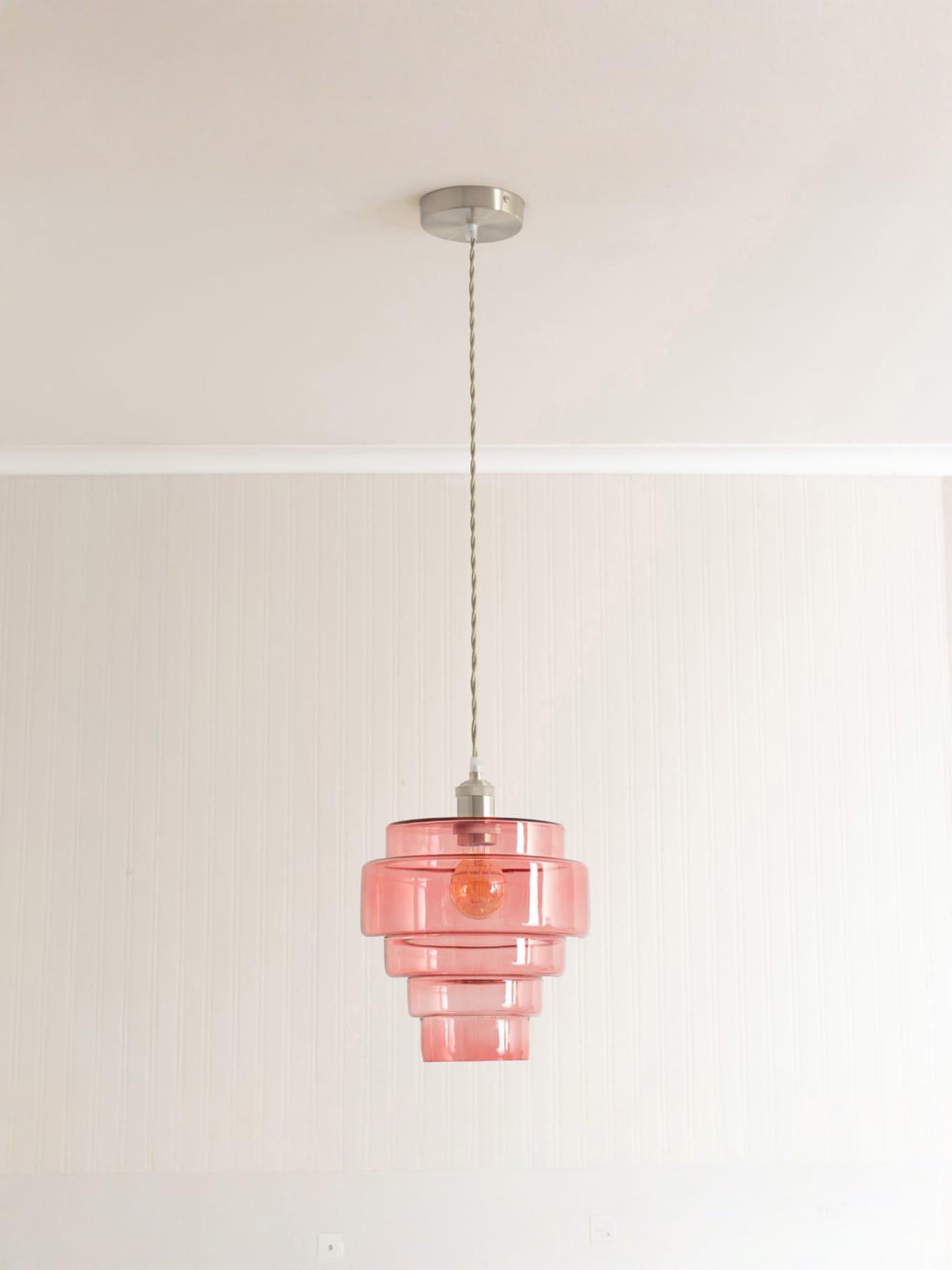 valuelights-lane-pink-glass-5-tier-layer-shade-brushed-chrome-single-ceiling-pendant-light