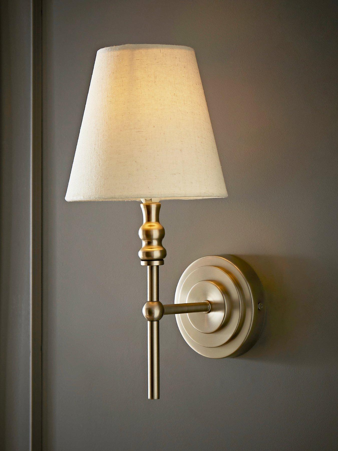 valuelights-maggie-brushed-chrome-wall-lamp-with-linen-tapered-lamp-shade
