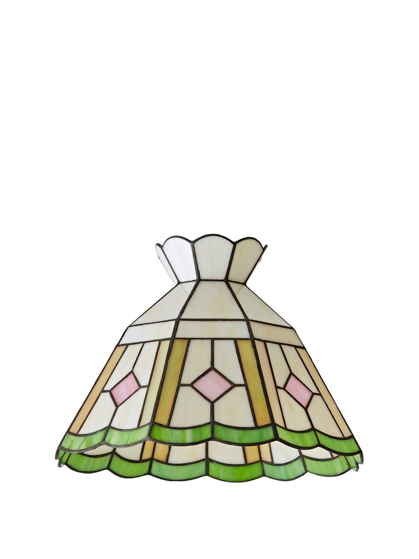 Image 2 of 7 of ValueLights Beatrix Tiffany Glass Easy Fit Ceiling Pendant Light Lamp Shade