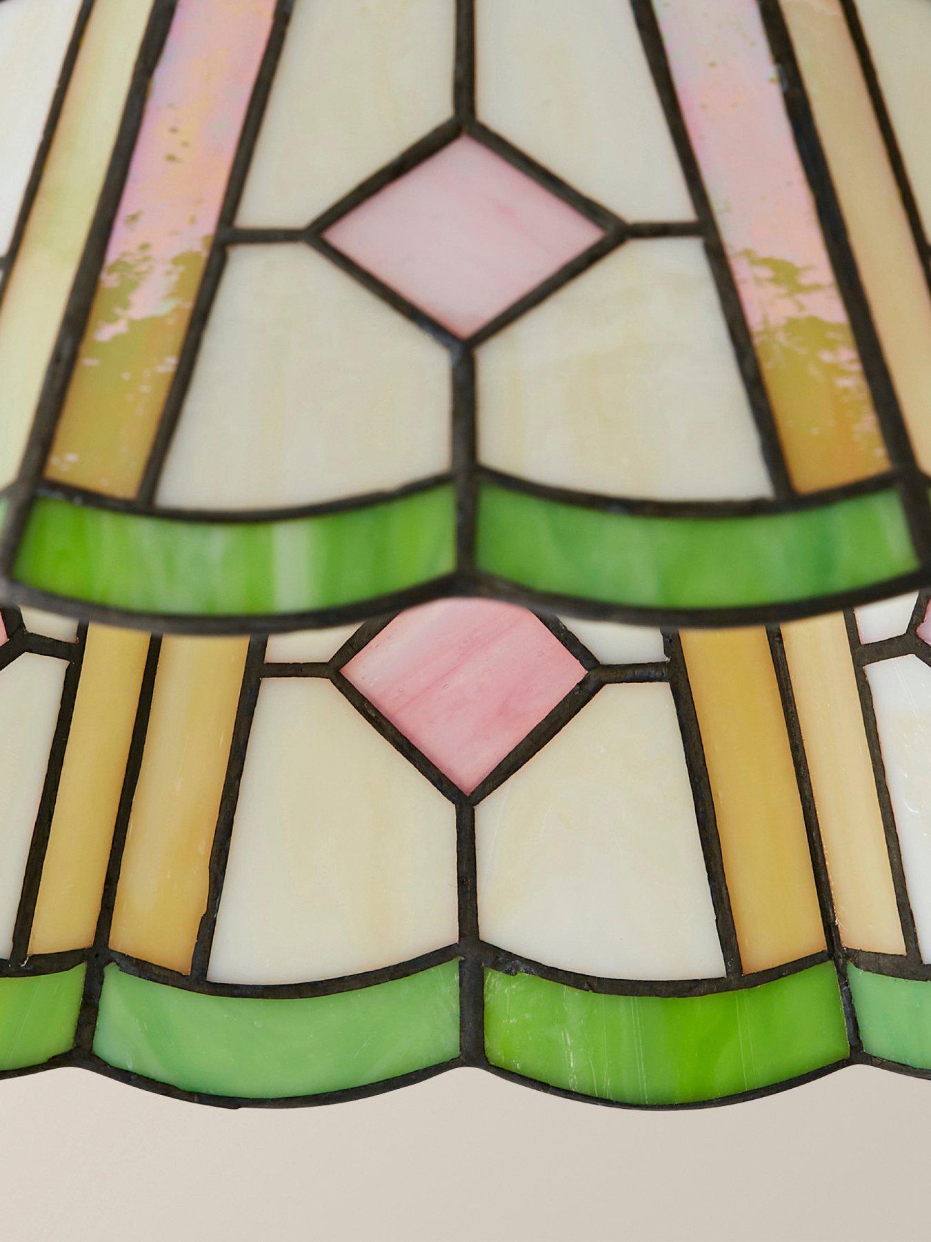 Image 6 of 7 of ValueLights Beatrix Tiffany Glass Easy Fit Ceiling Pendant Light Lamp Shade