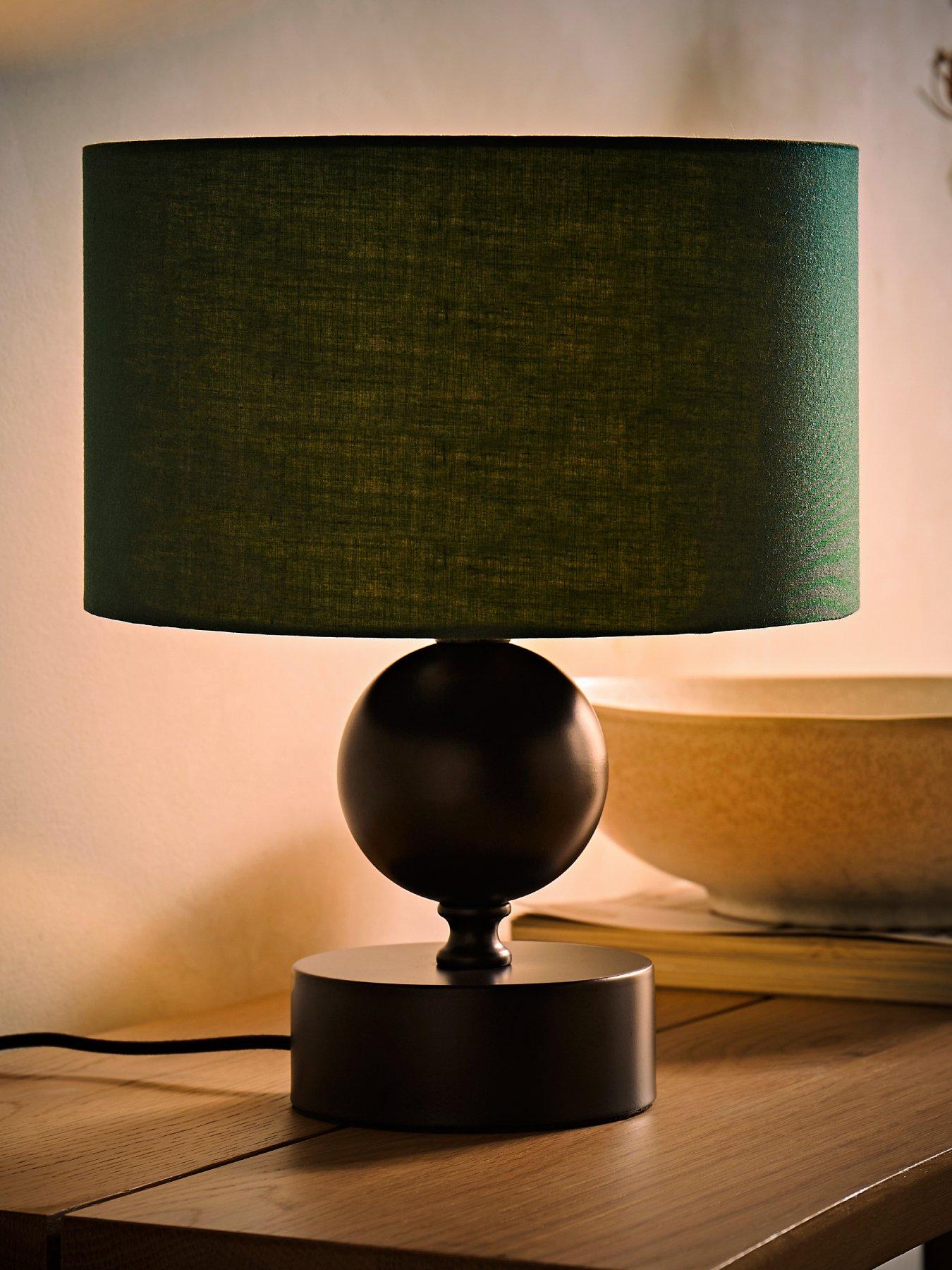 Image 3 of 6 of ValueLights Anthony Candlestick Table Lamp With Forest Green Drum Lamp Shade