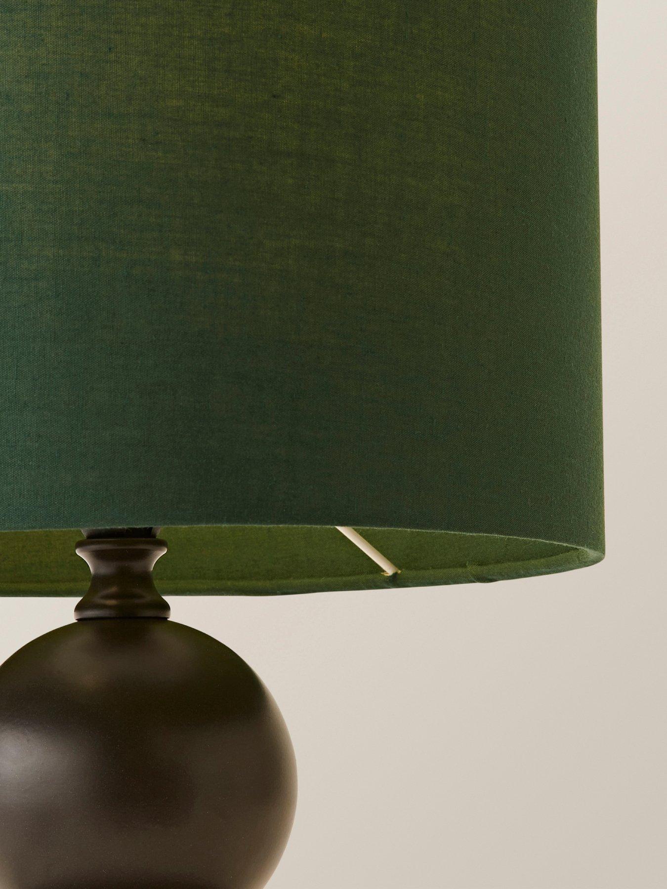 Image 5 of 6 of ValueLights Anthony Candlestick Table Lamp With Forest Green Drum Lamp Shade