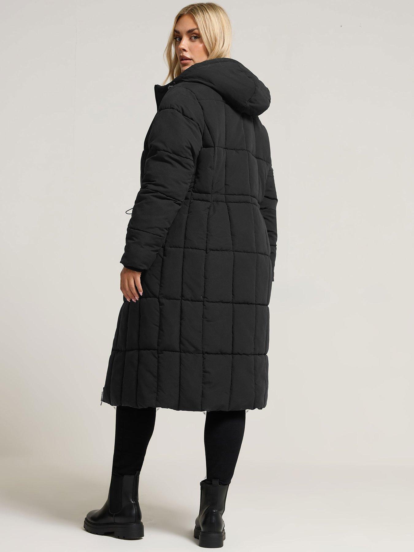 yours-curve-borg-midi-padded-coat-blackstillFront