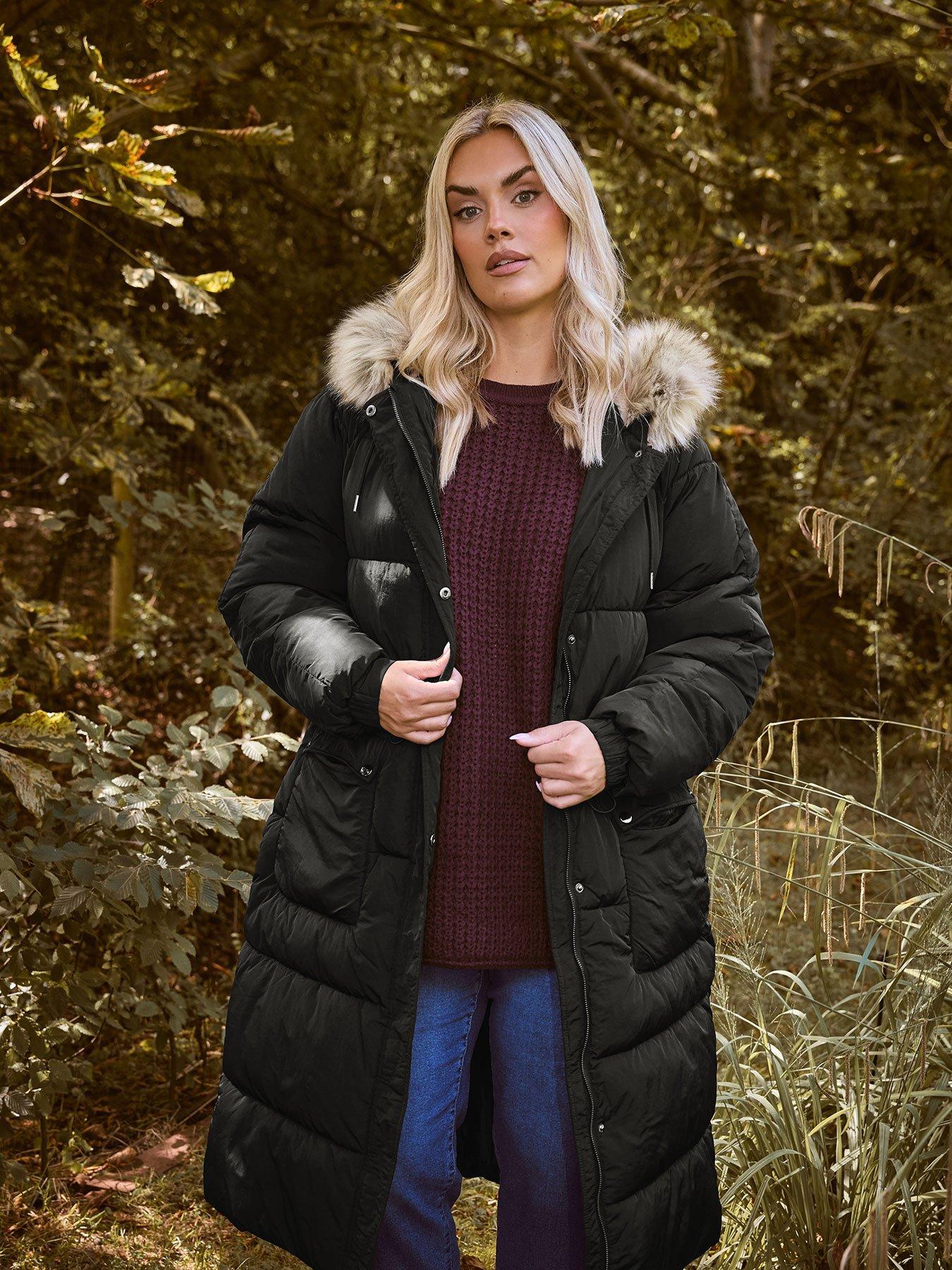 yours-curve-padded-plush-parka-blackfront