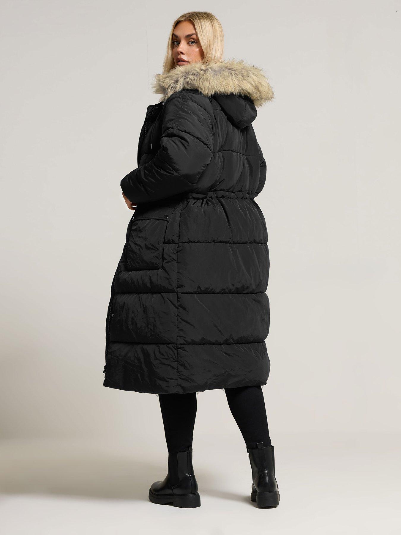 yours-curve-padded-plush-parka-blackstillFront