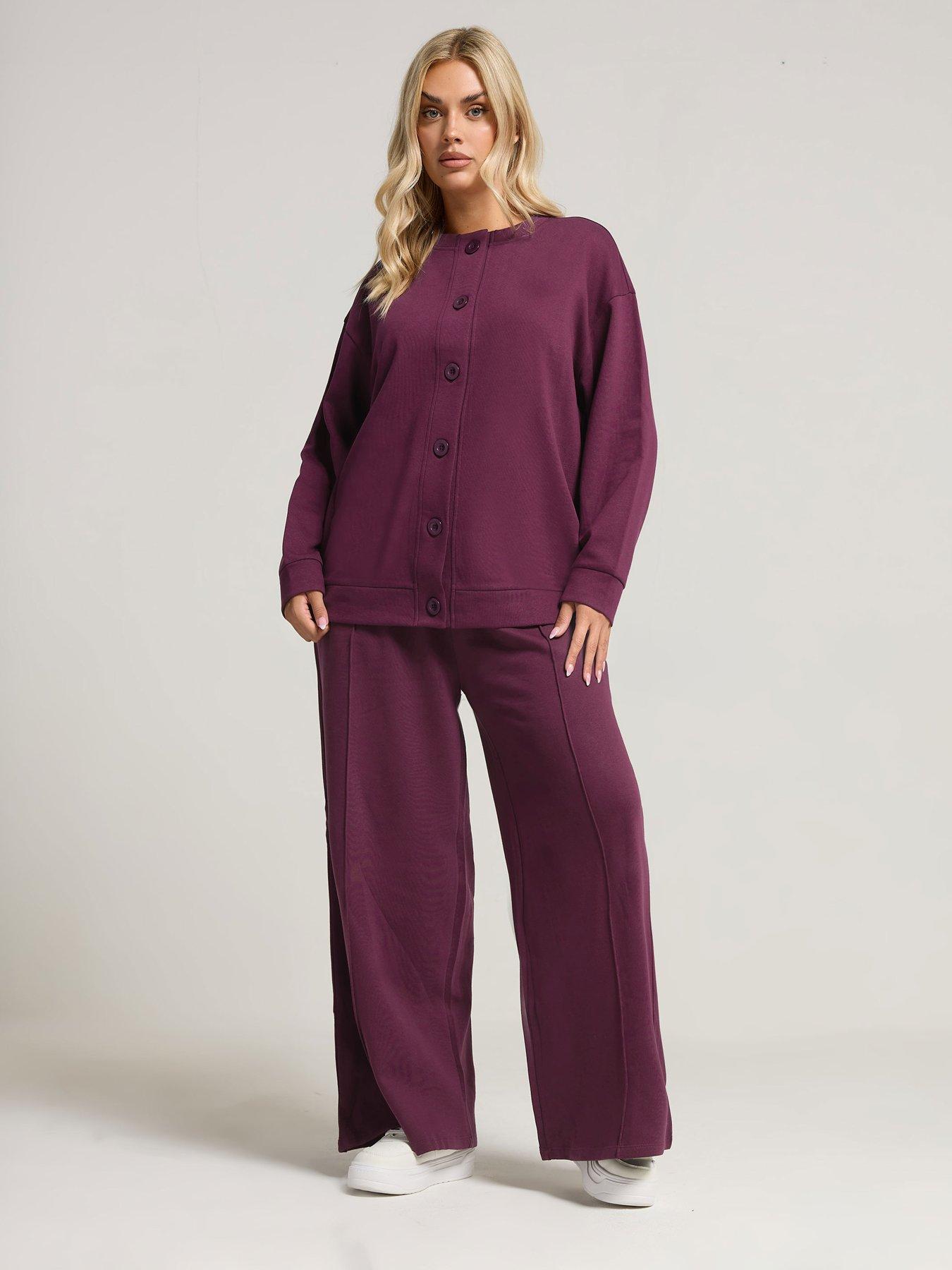 Image 3 of 5 of Yours Curve Button Cardigan - Red