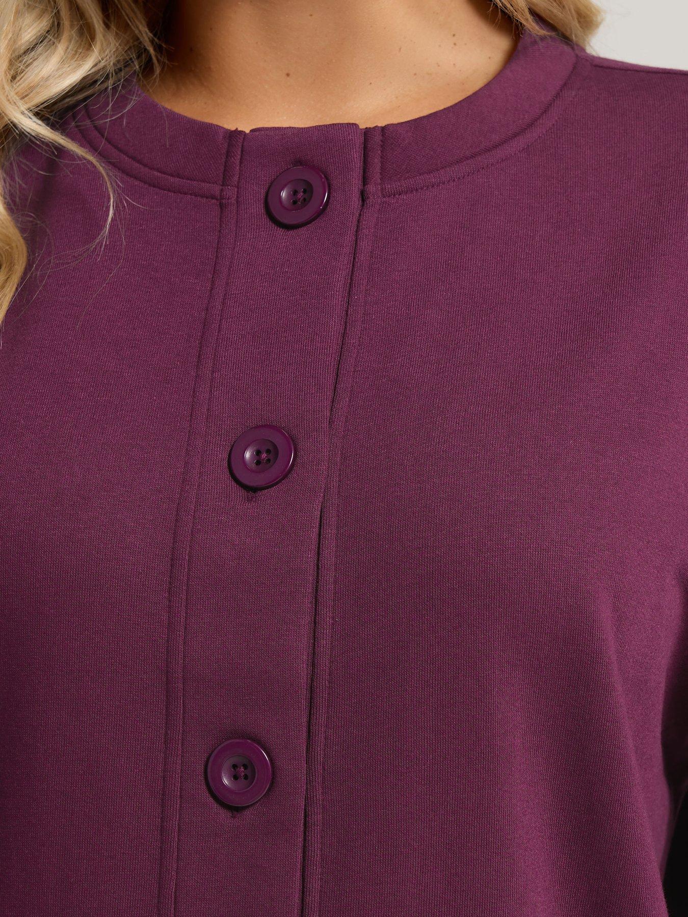 Image 4 of 5 of Yours Curve Button Cardigan - Red