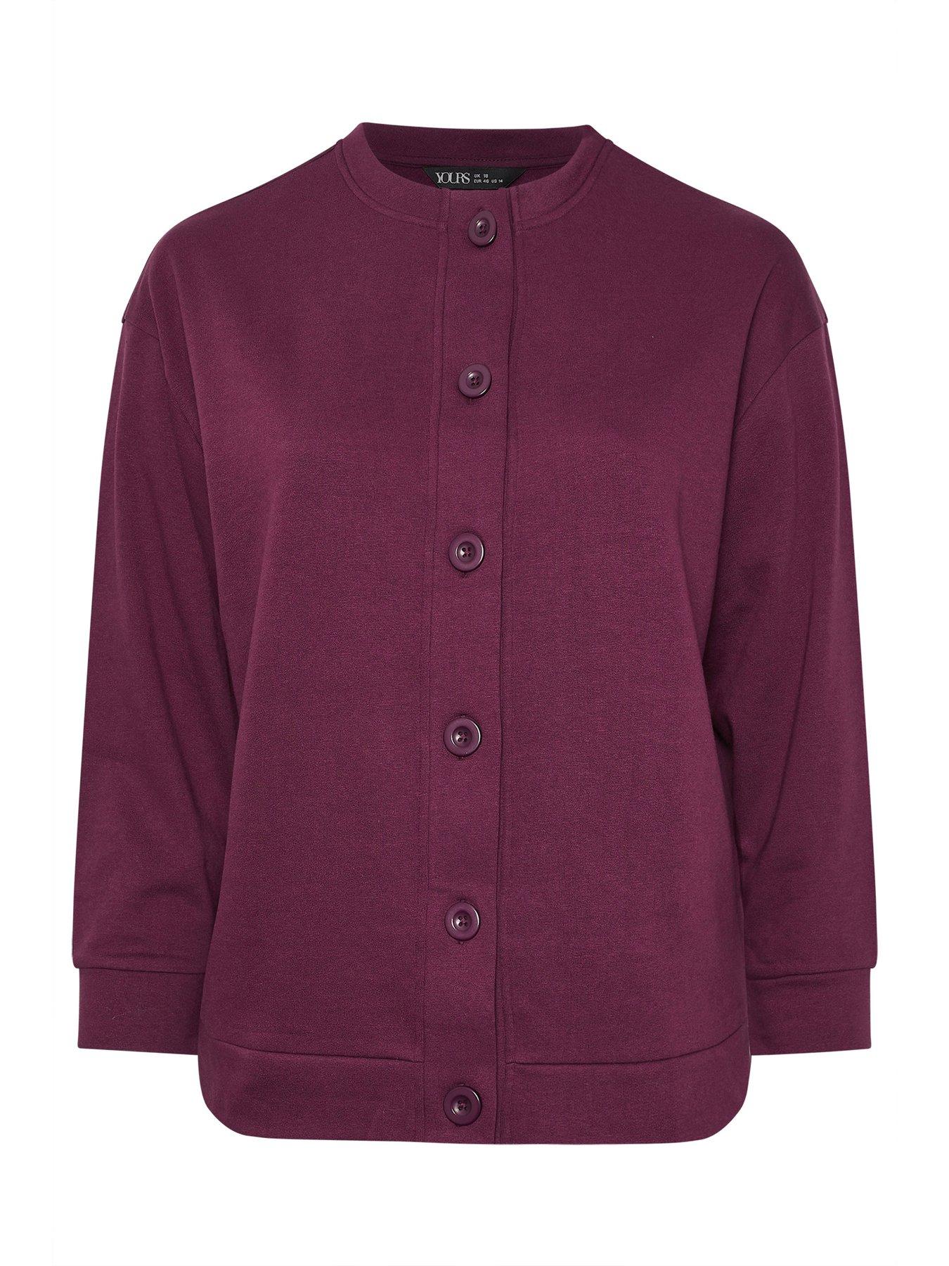 Image 5 of 5 of Yours Curve Button Cardigan - Red