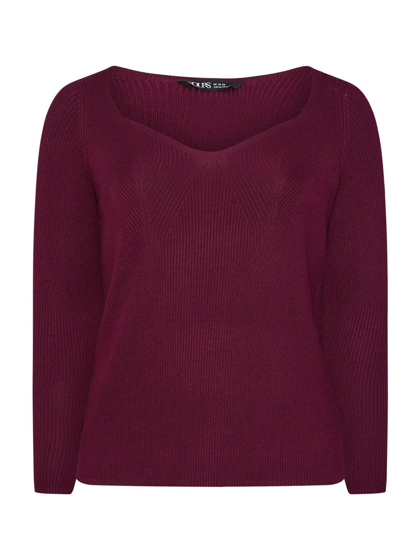 yours-curve-sweetheart-neckline-jumper-reddetail