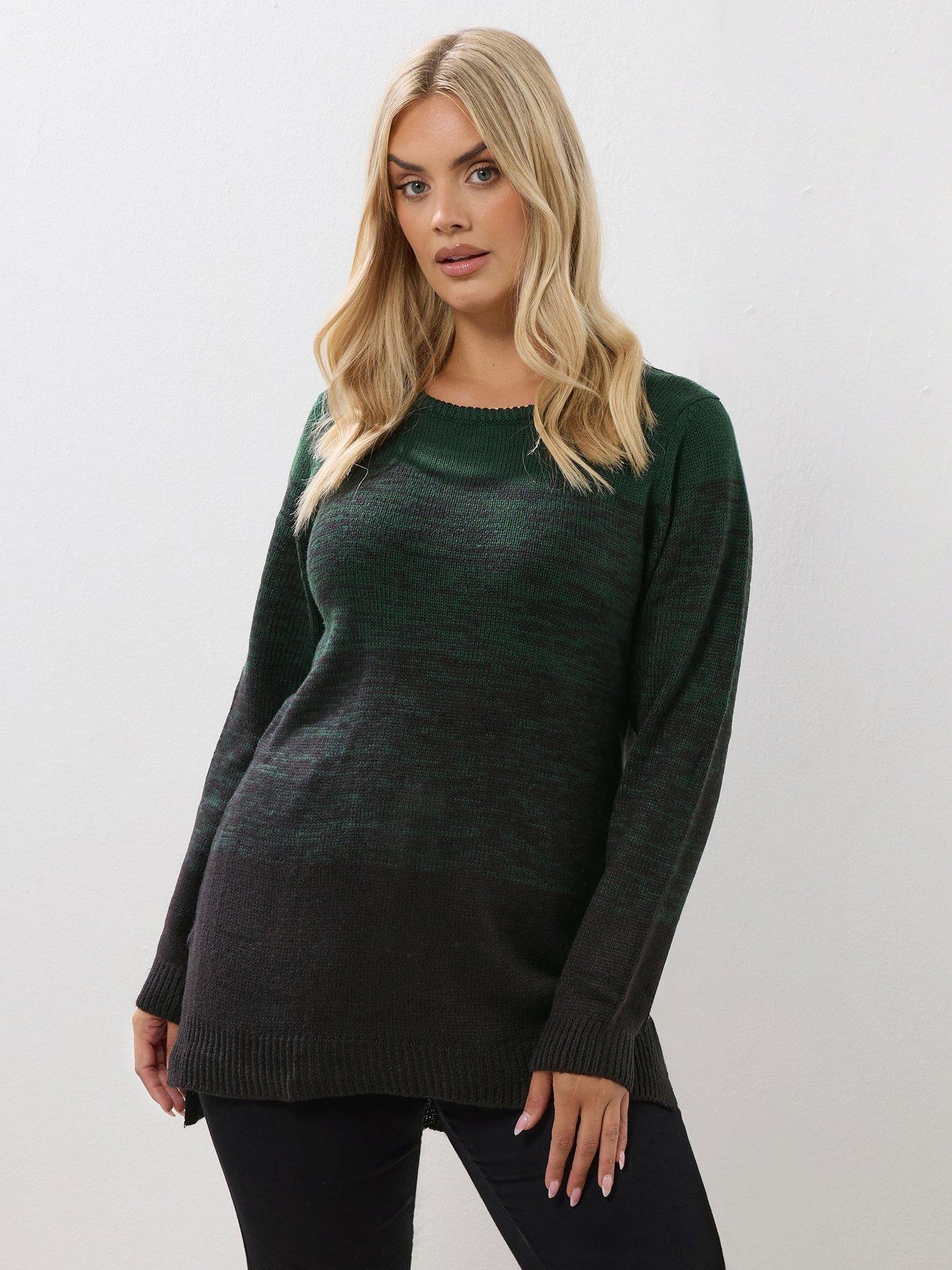 yours-curve-colour-block-jumper-green