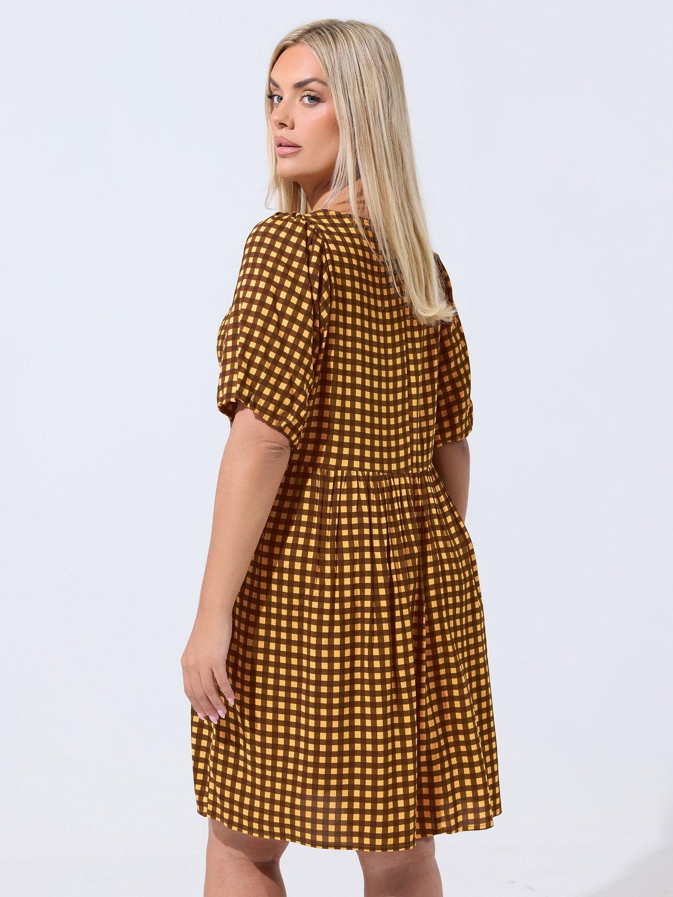 yours-curve-check-mini-dress-blackstillFront