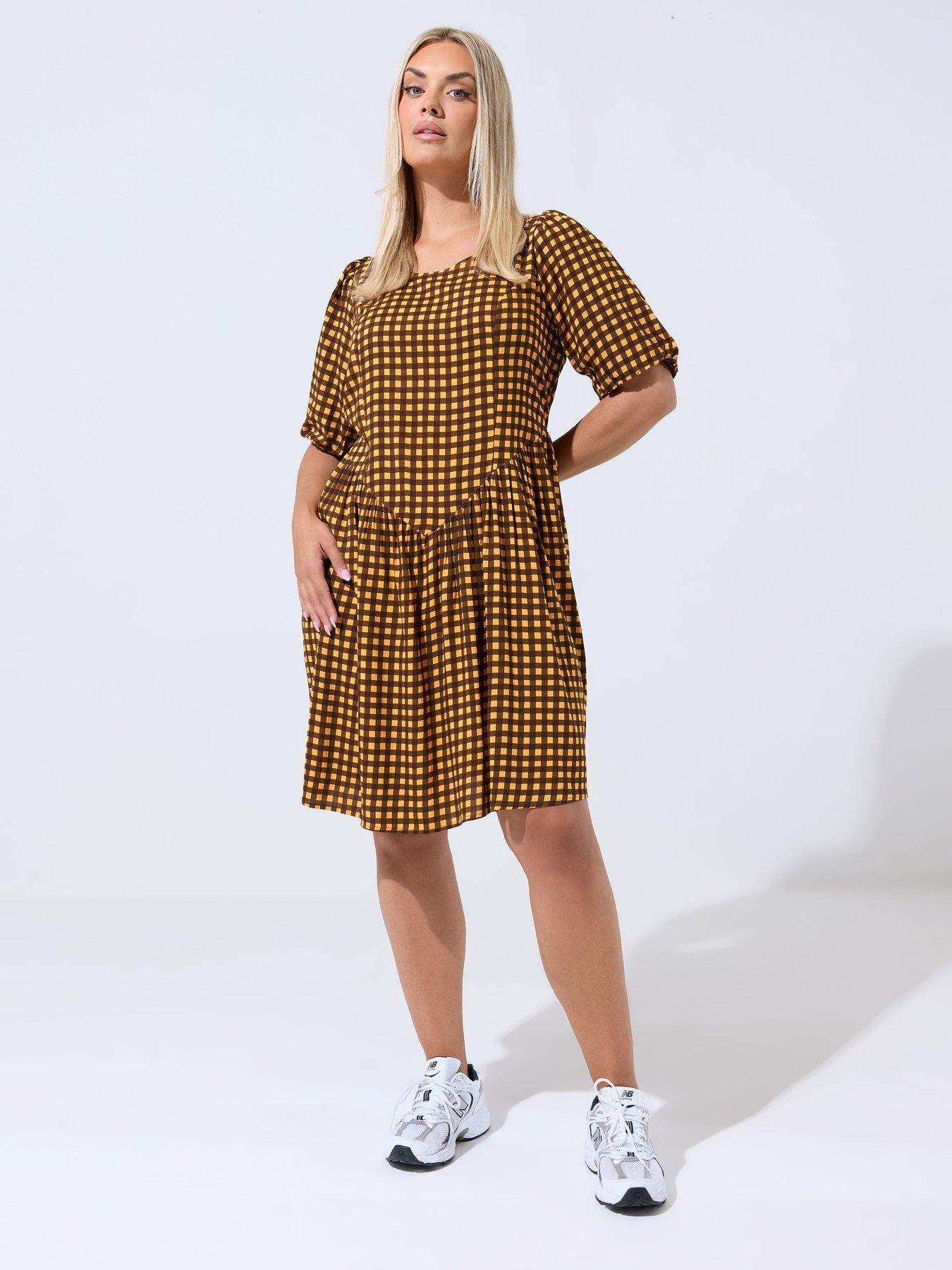 yours-curve-check-mini-dress-blackback