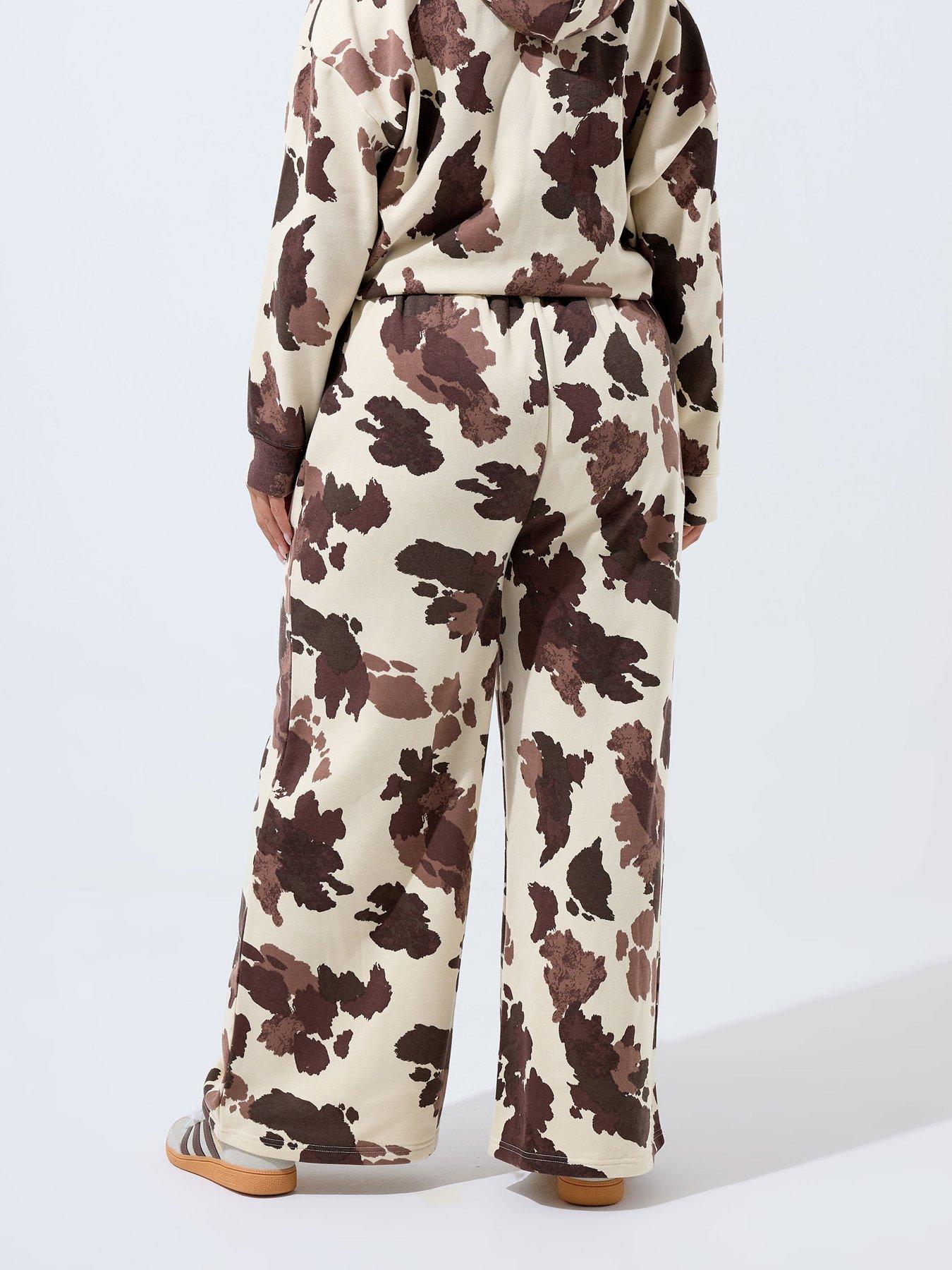 yours-curve-cow-print-joggers-creamstillFront