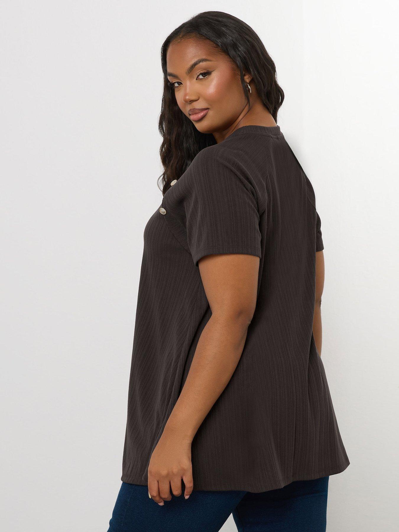 Image 2 of 4 of Yours Curve Swing Top - Brown