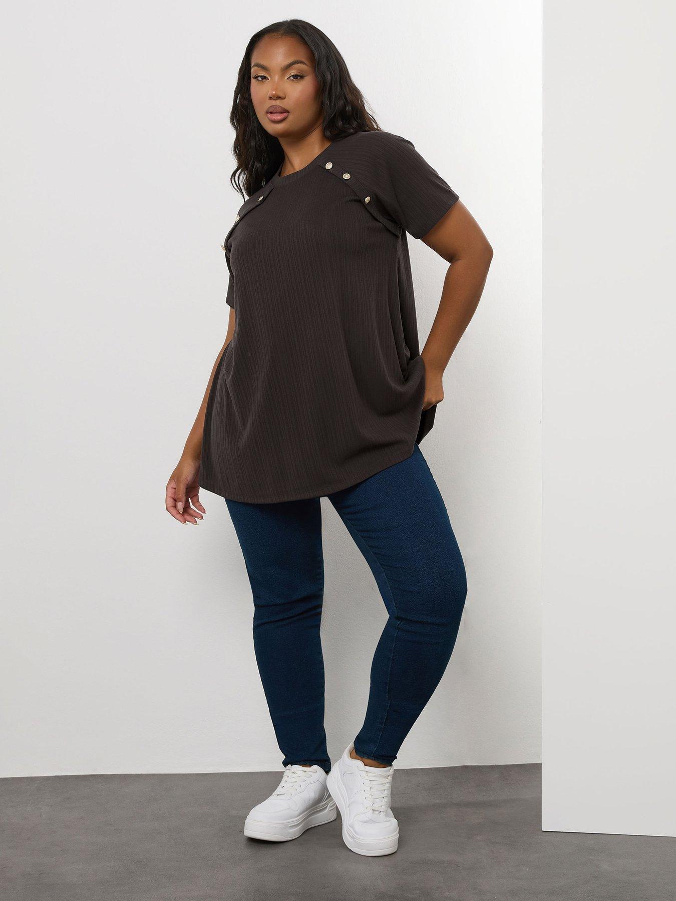 Image 3 of 4 of Yours Curve Swing Top - Brown