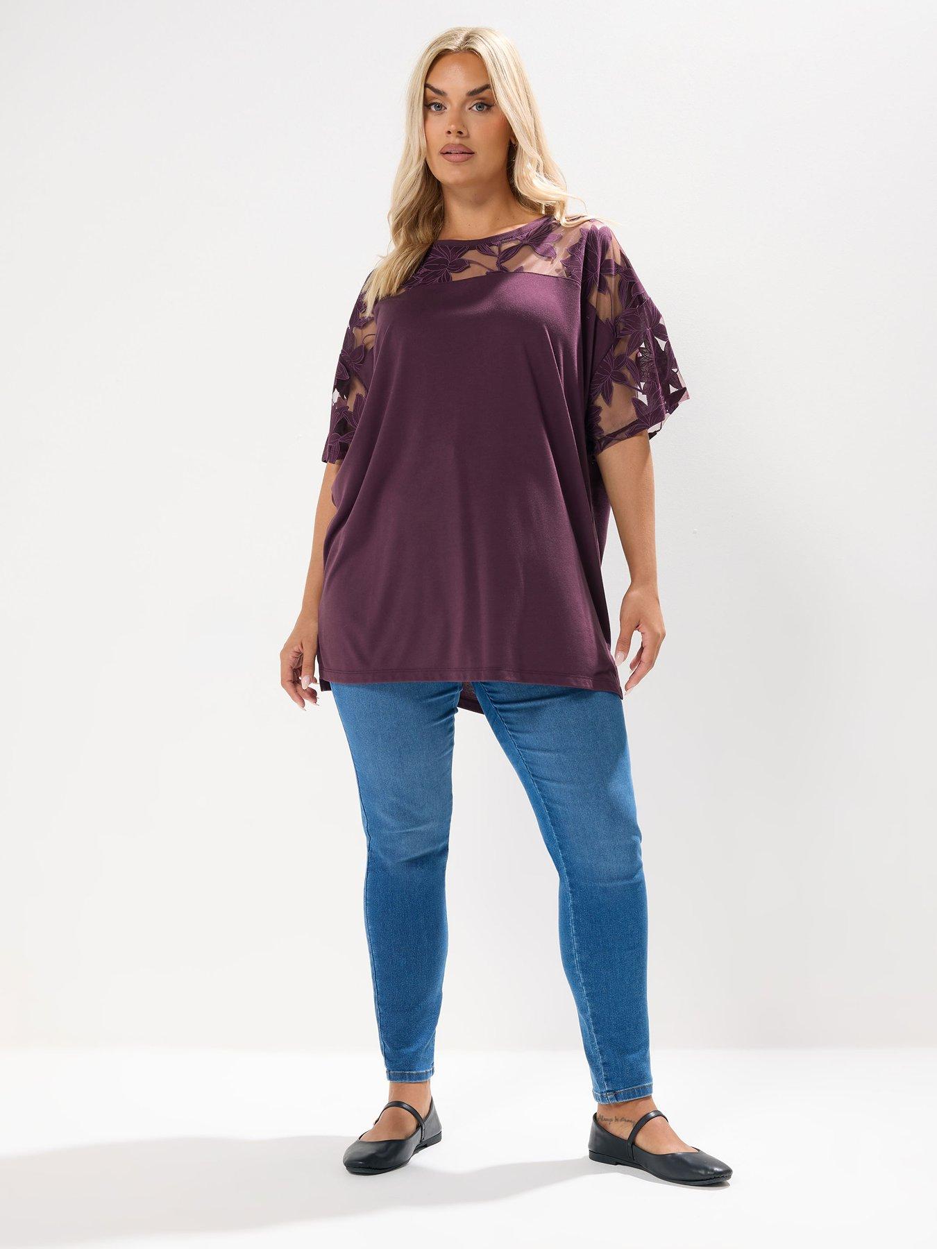 yours-curve-boxy-burnout-panel-t-shirt-purpleback