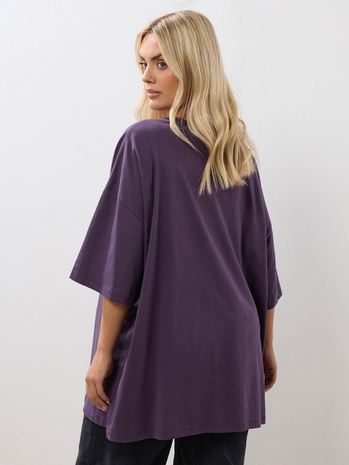 yours-curve-oversized-boxy-t-shirt-purplestillFront