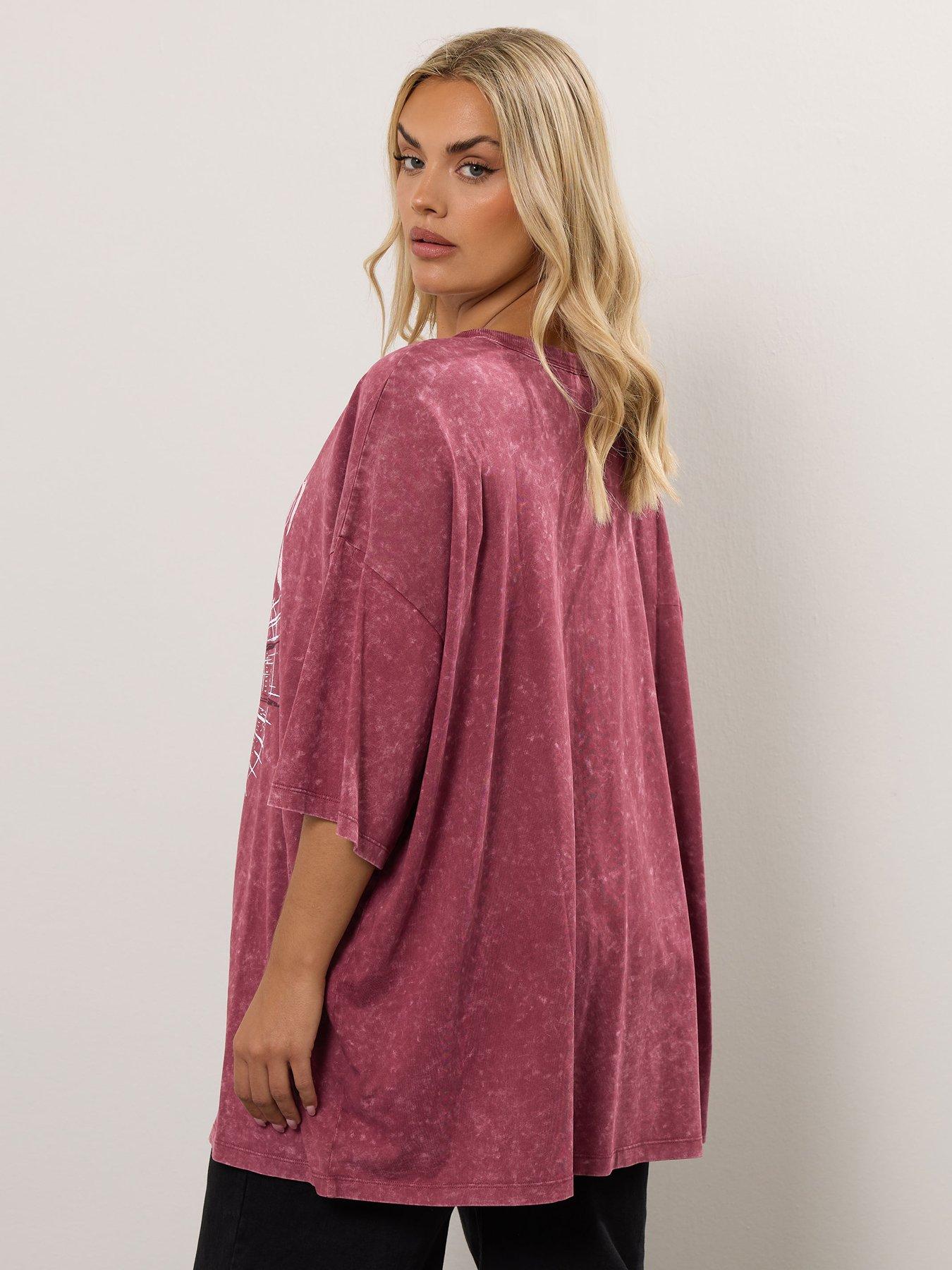 yours-curve-oversized-boxy-t-shirt-pinkstillFront