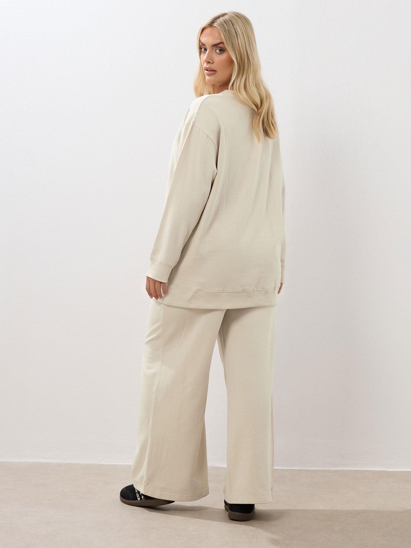 Image 2 of 4 of Yours Curve Wide Leg Jogger - Ivory