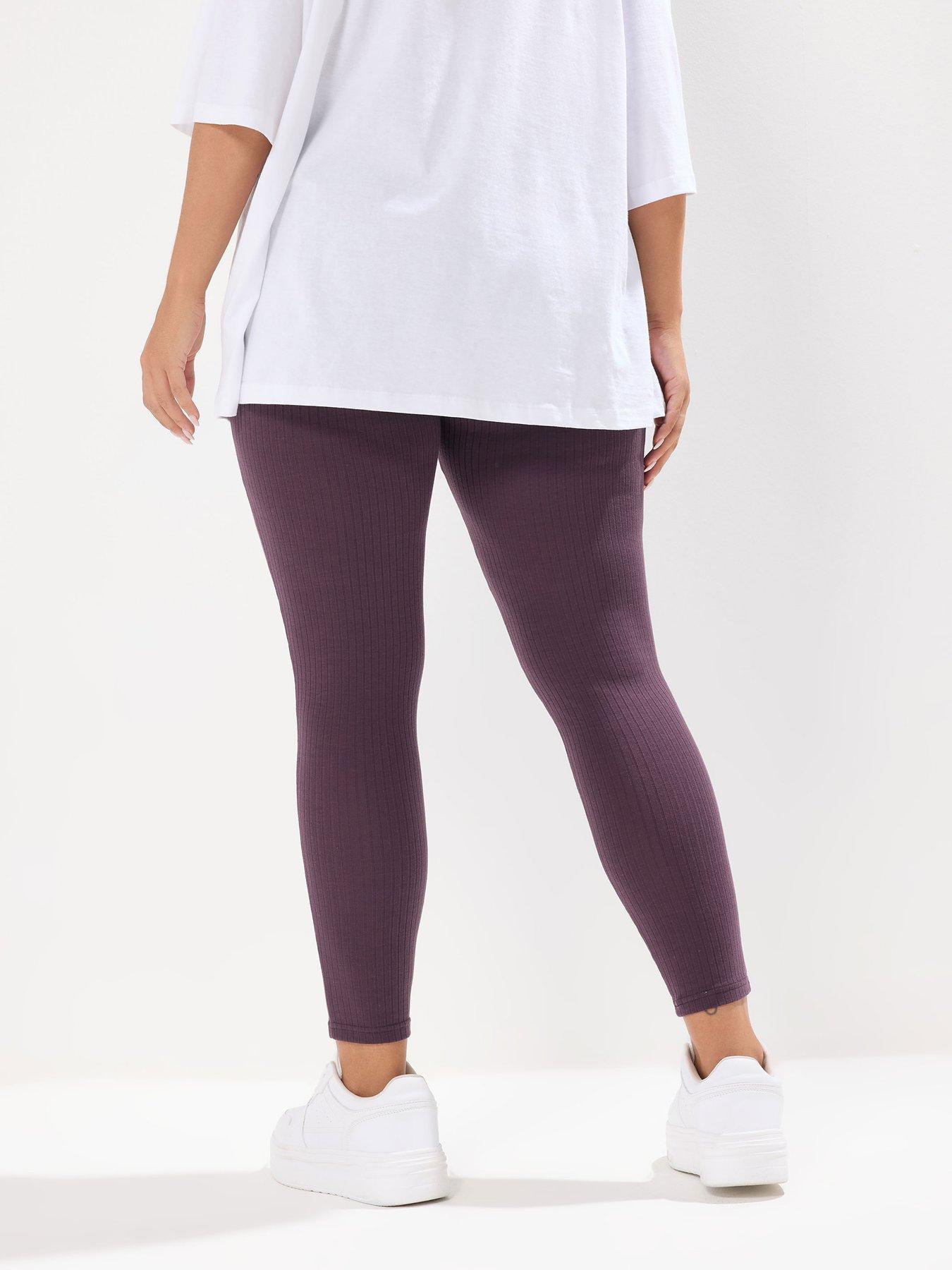 yours-curve-ribbed-legging-purplestillFront