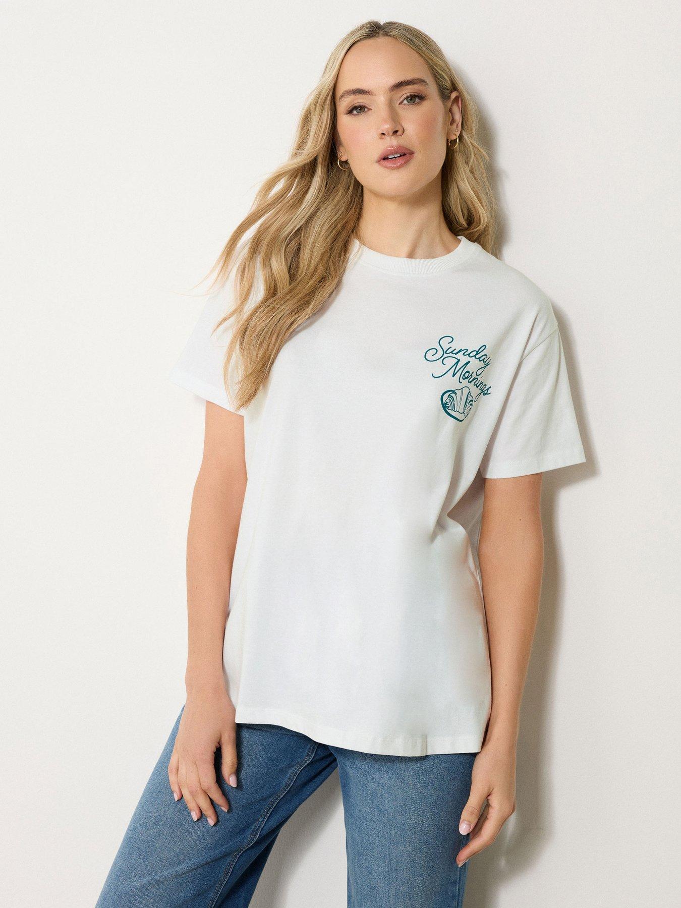 Long Tall Sally Breakfast Club Oversized T-Shirt - White