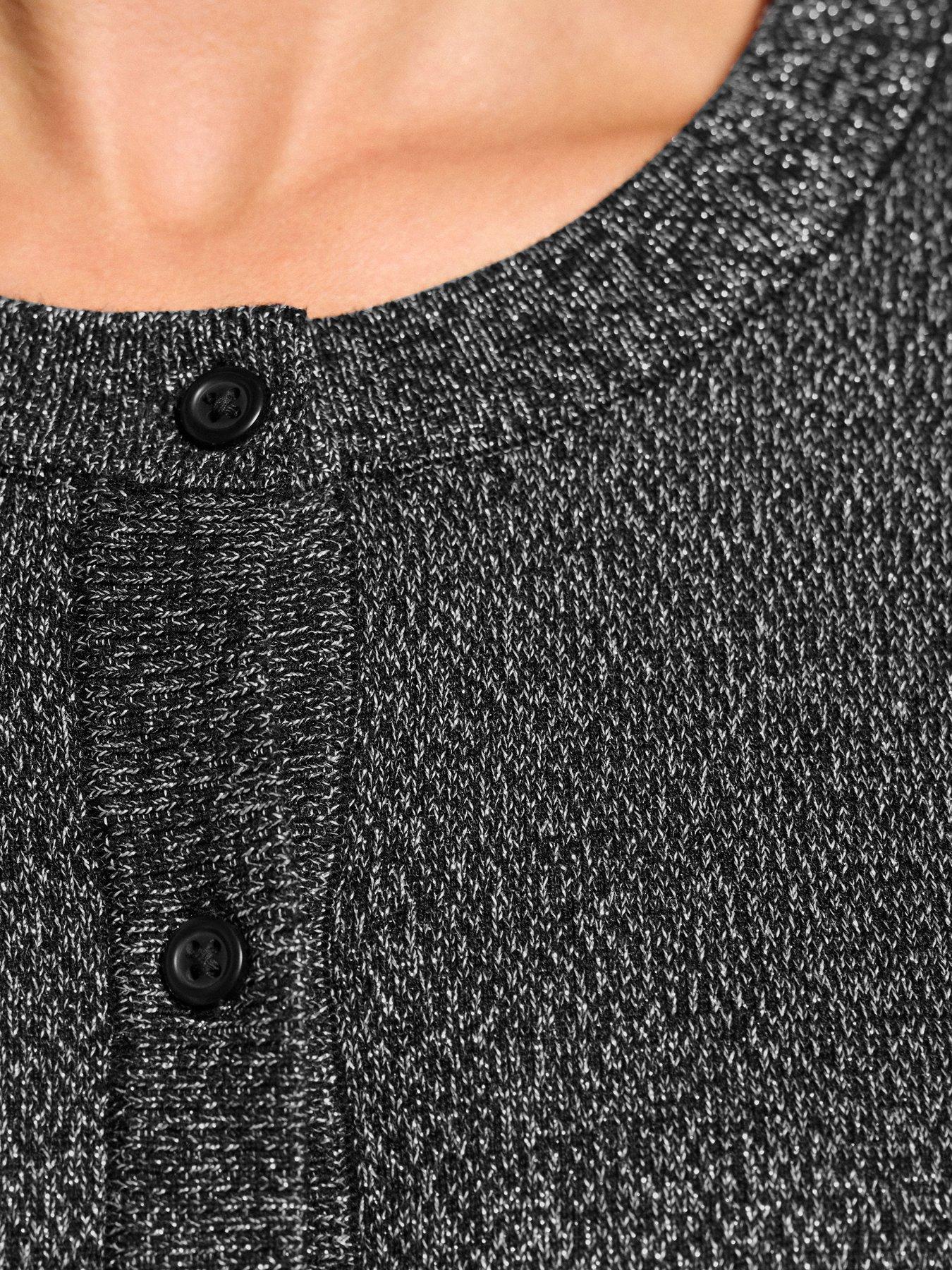 long-tall-sally-silver-lurex-cardigan-blackoutfit