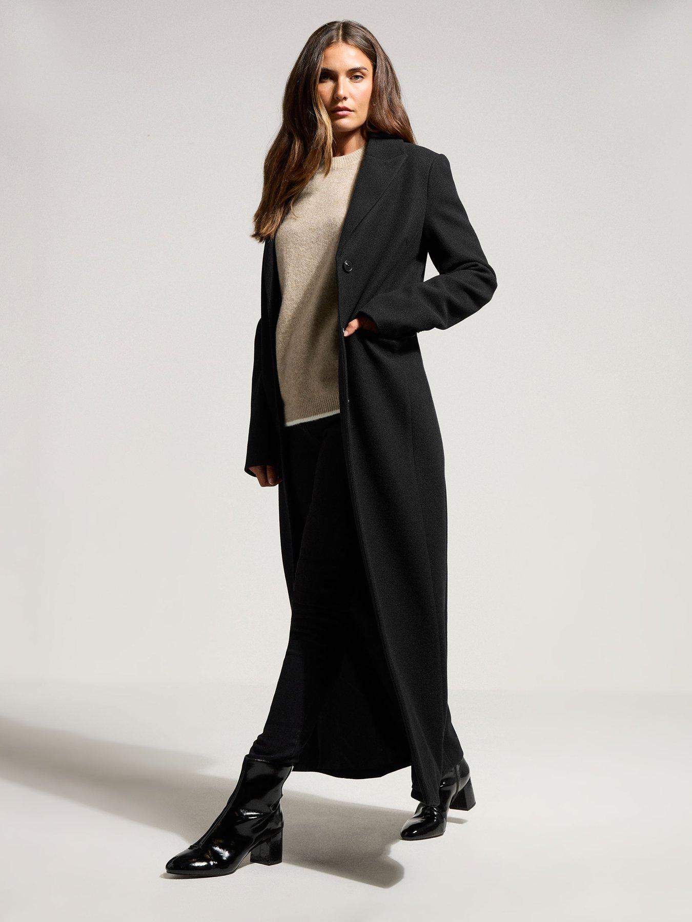 Image 3 of 4 of Long Tall Sally Maxi City Coat - Black