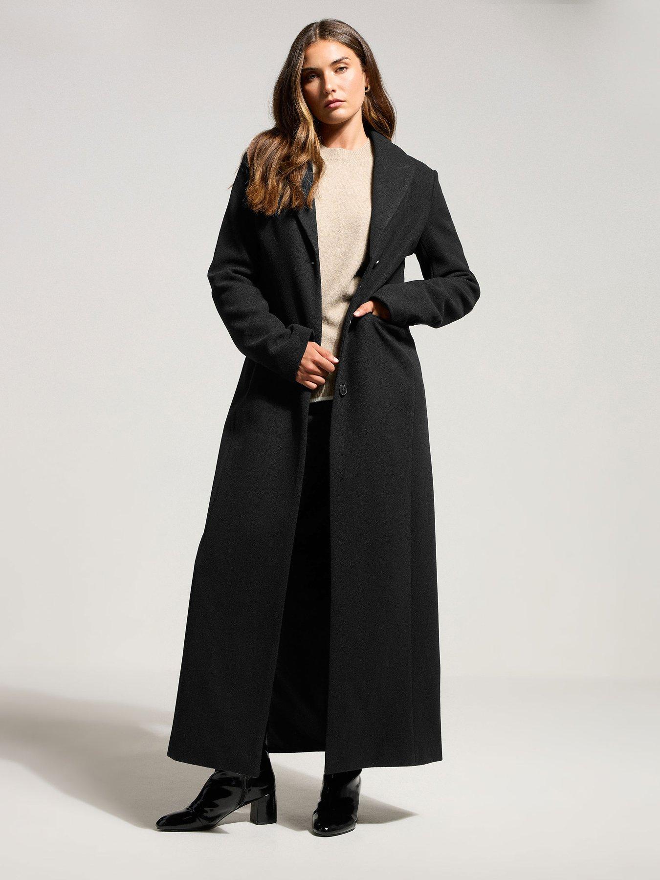 Image 4 of 4 of Long Tall Sally Maxi City Coat - Black