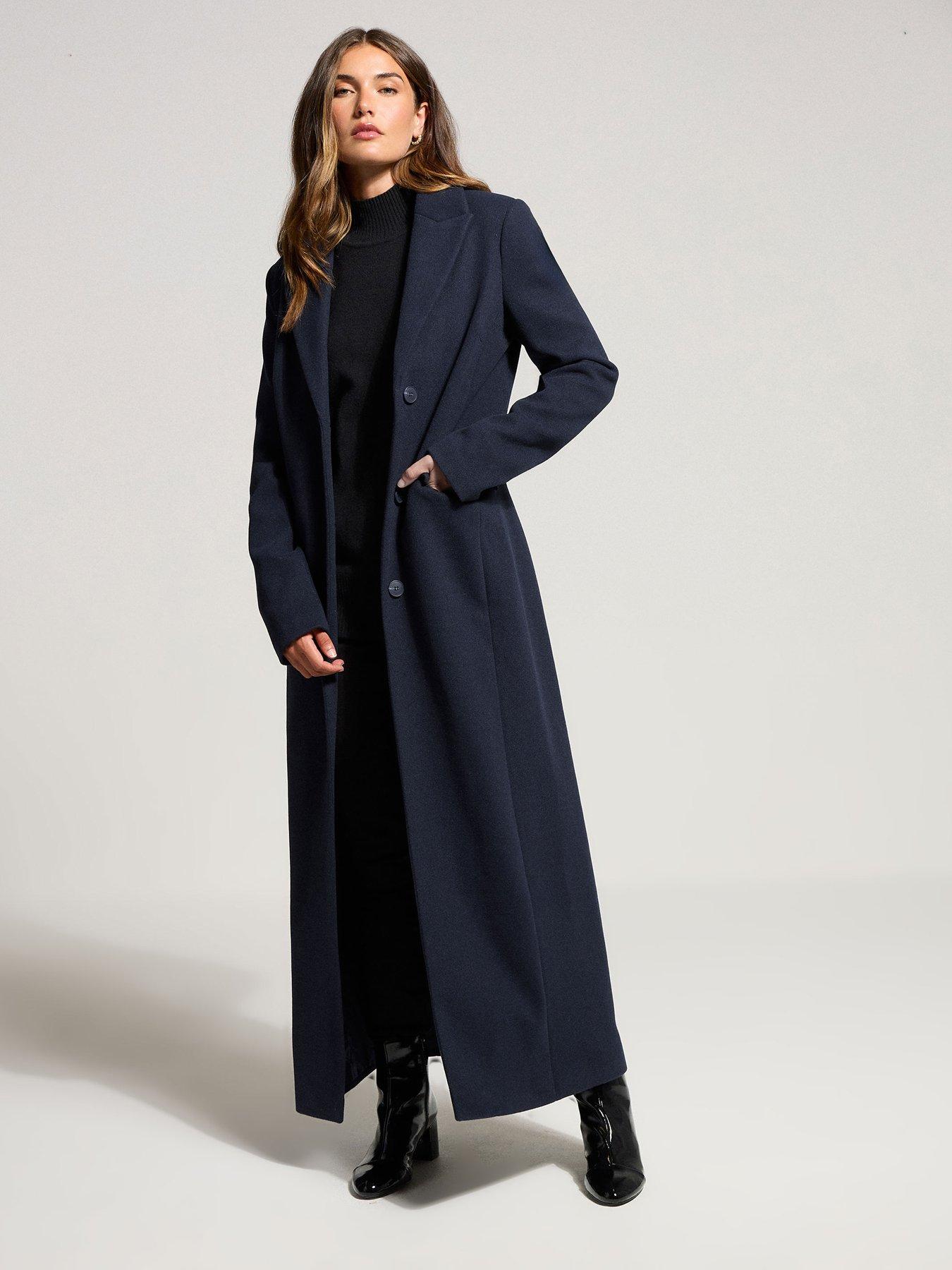 Long Tall Sally Maxi City Coat - Blue