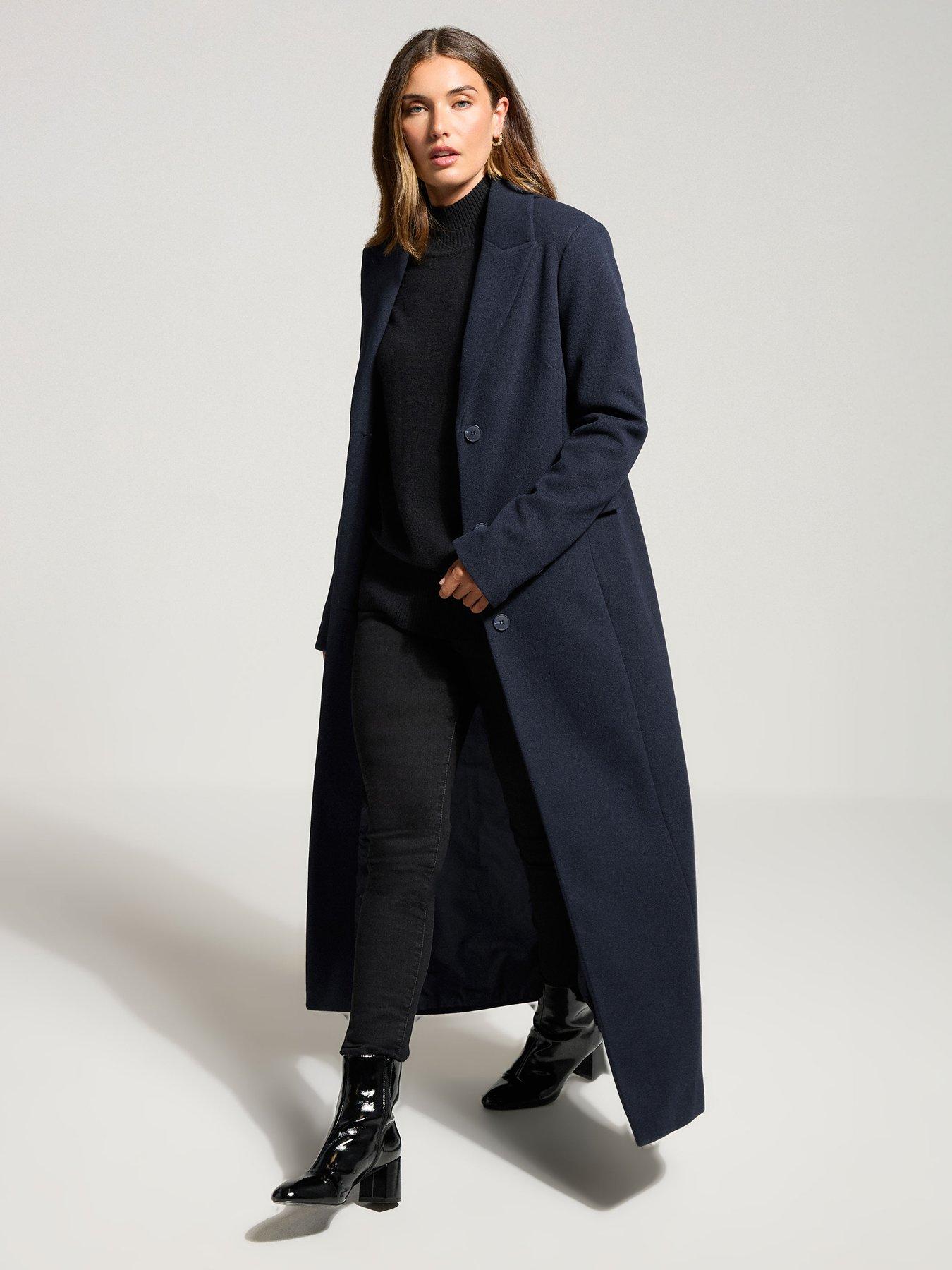 Image 3 of 4 of Long Tall Sally Maxi City Coat - Blue