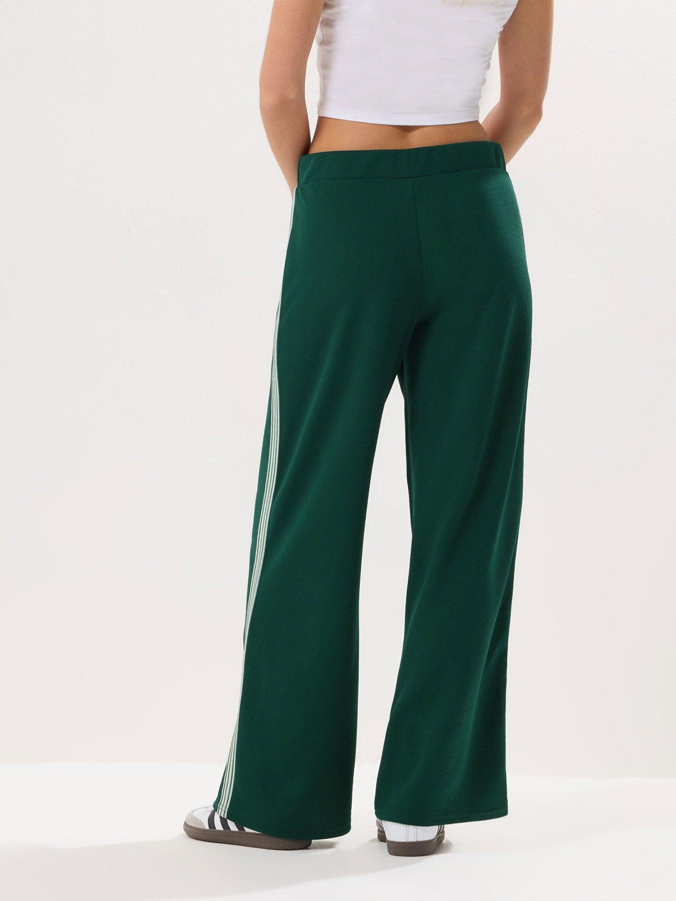 pixiegirl-petite-side-stripe-tape-wide-leg-trouser-greenstillFront