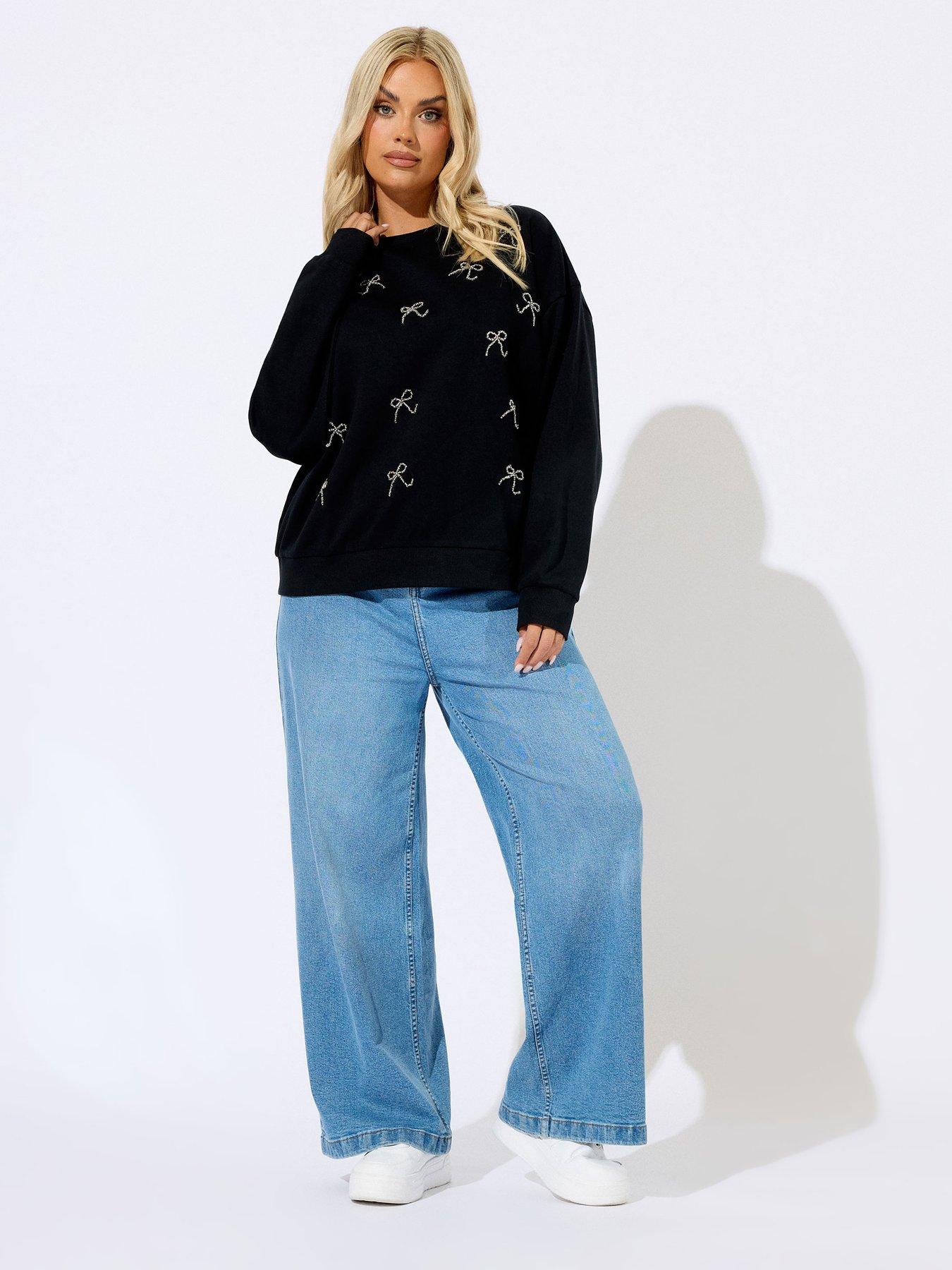 yours-curve-bow-crew-neck-sweatshirt-blackback