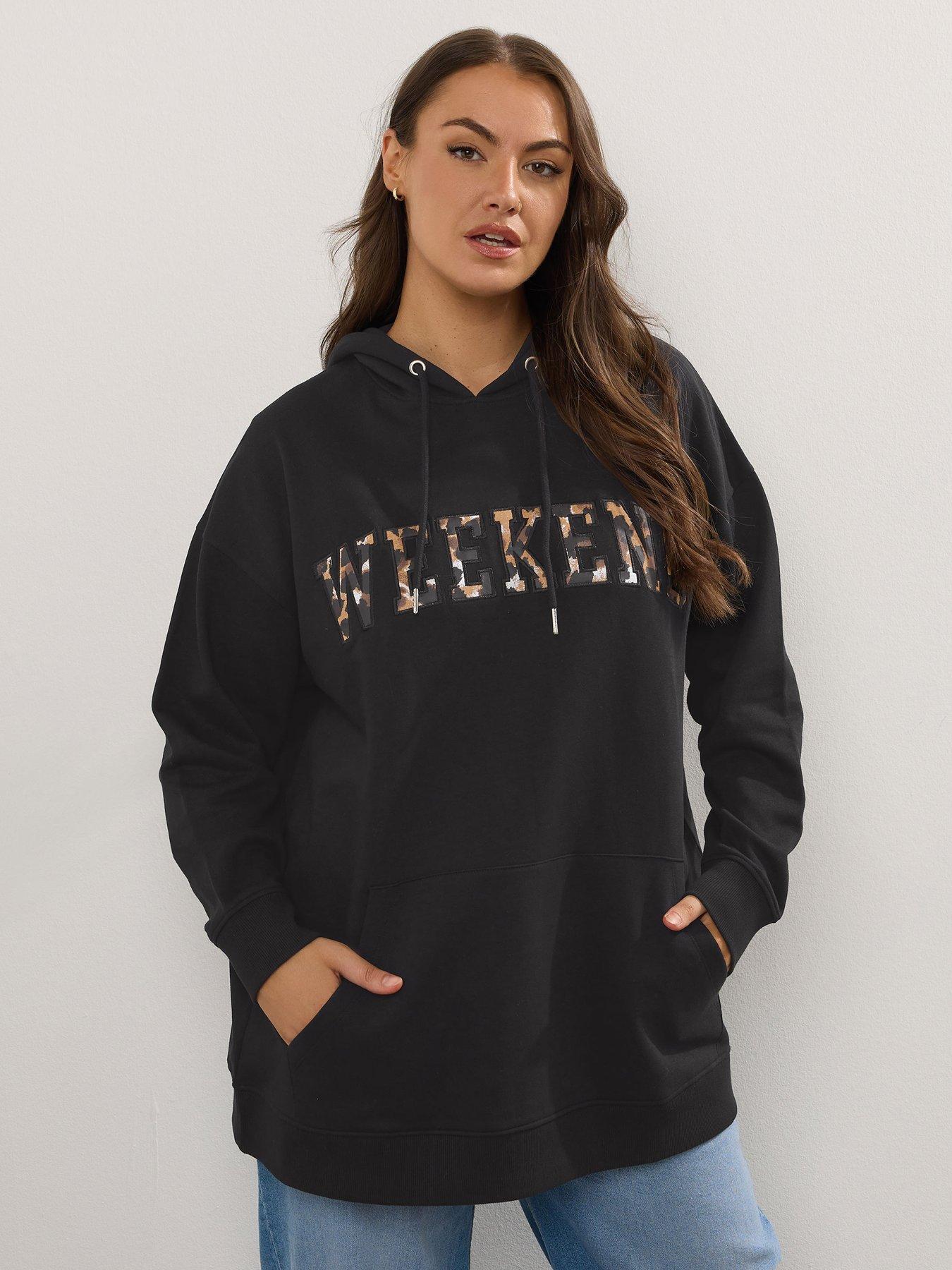 Yours Curve Leo Weekend Hoodie - Black
