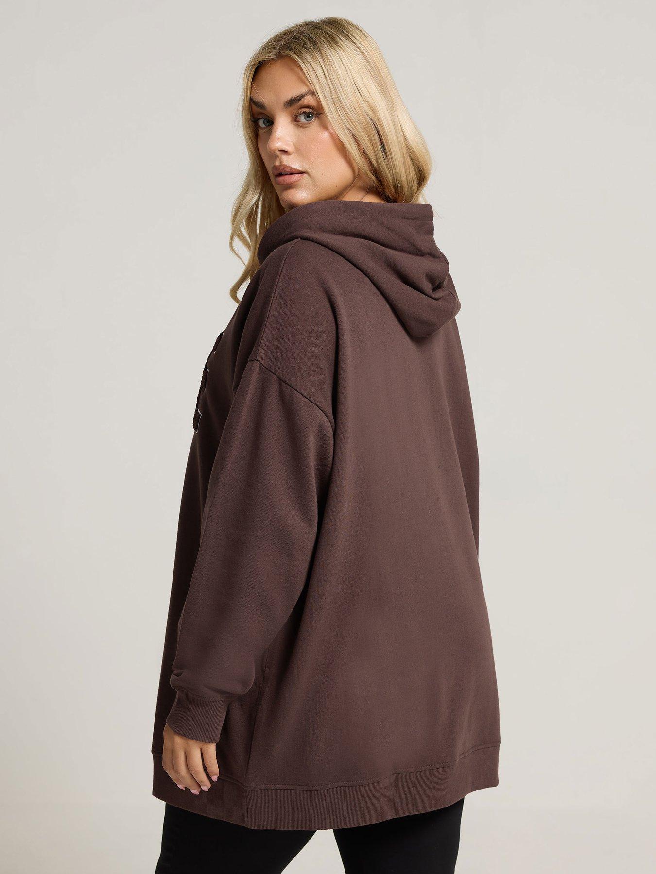 Image 2 of 4 of Yours Curve Coffee Club Hoodie - Brown