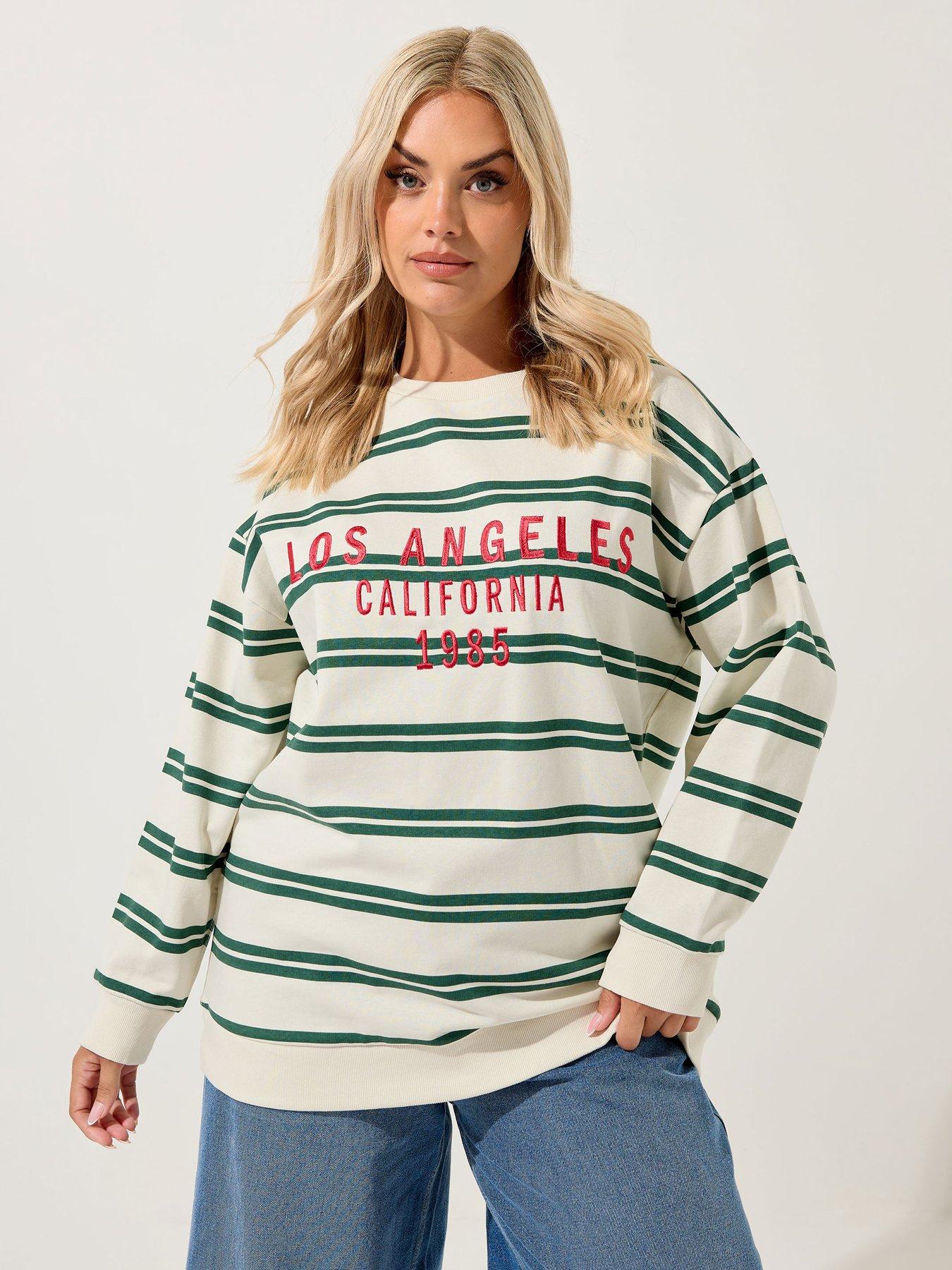 yours-curve-la-stripe-crew-neck-sweatshirt-ivoryoutfit